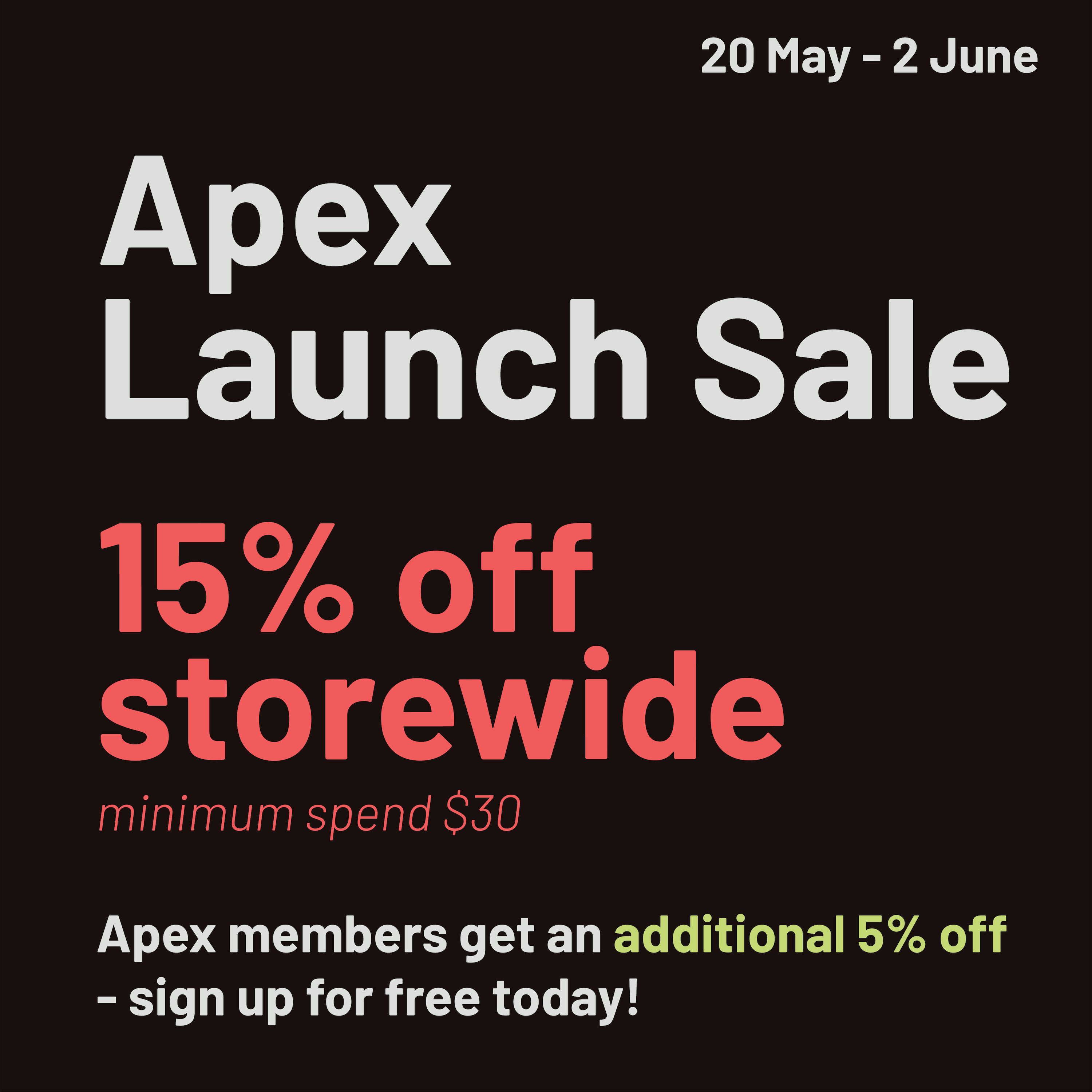 Apex Launch Sale