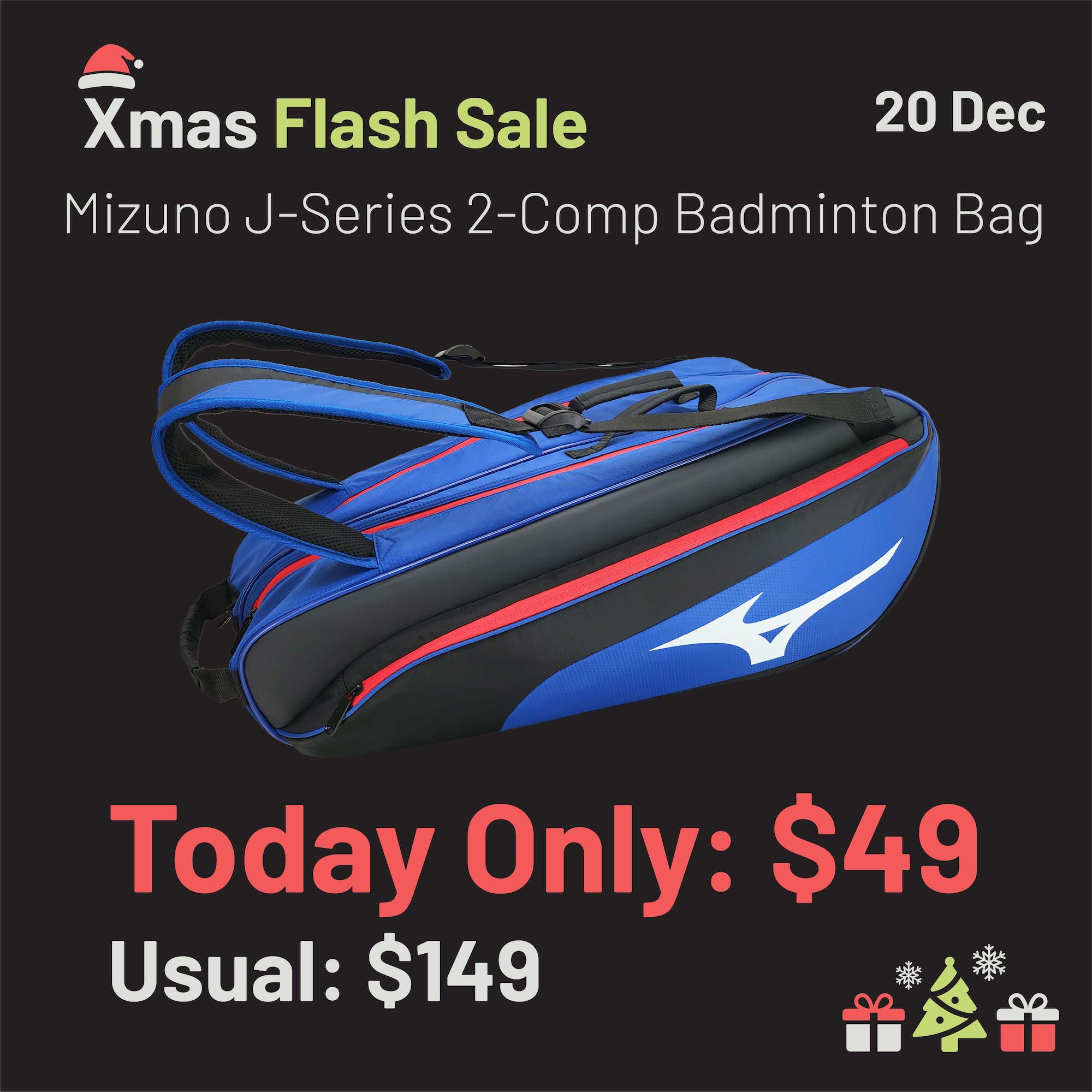 Mizuno J-Series 2-Comp Badminton Bag