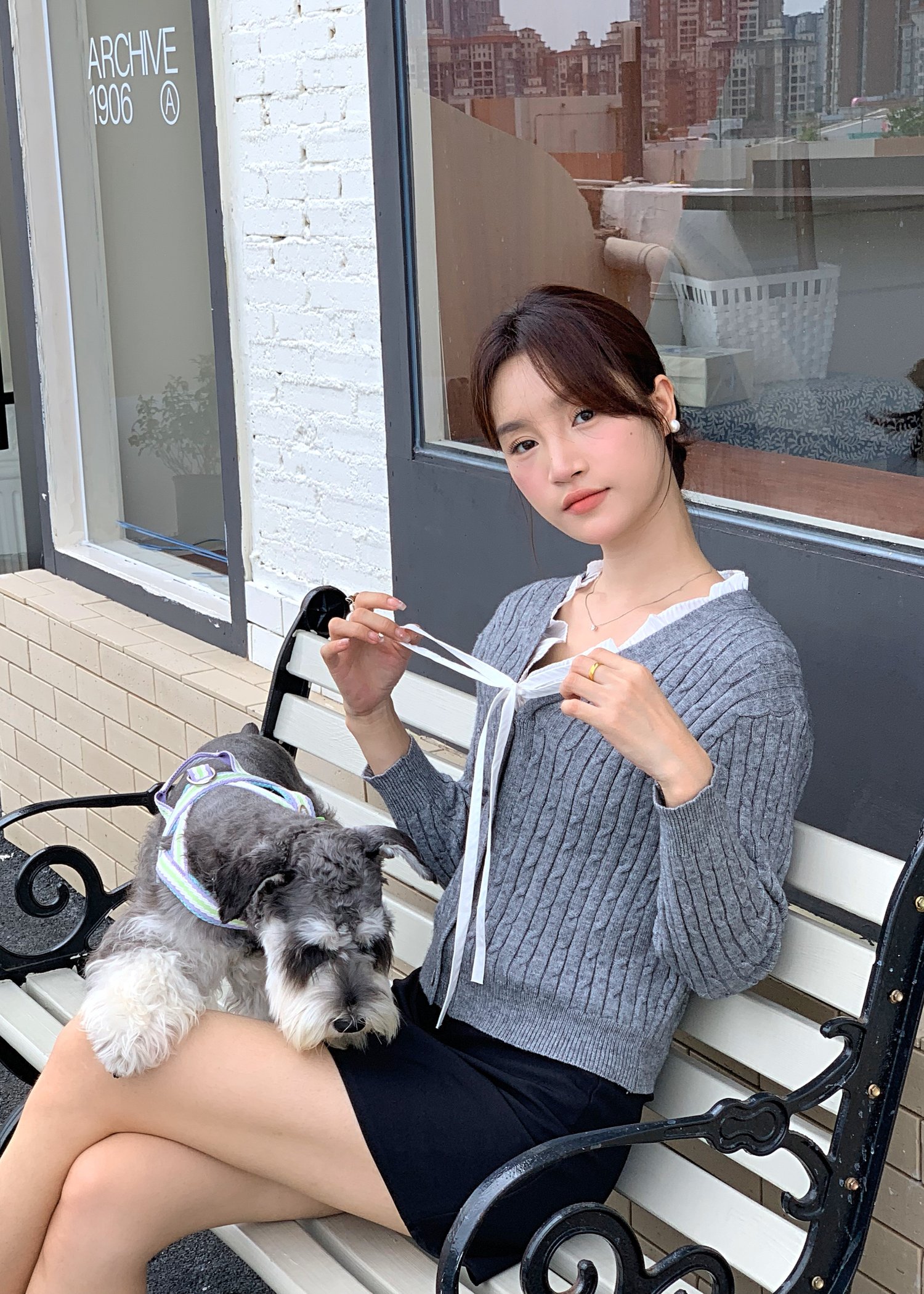 (DEFECT) Molly Long Sleeve Top in Grey