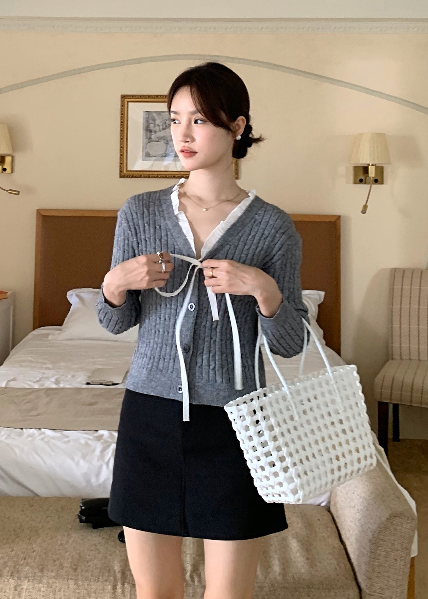 (DEFECT) Molly Long Sleeve Top in Grey