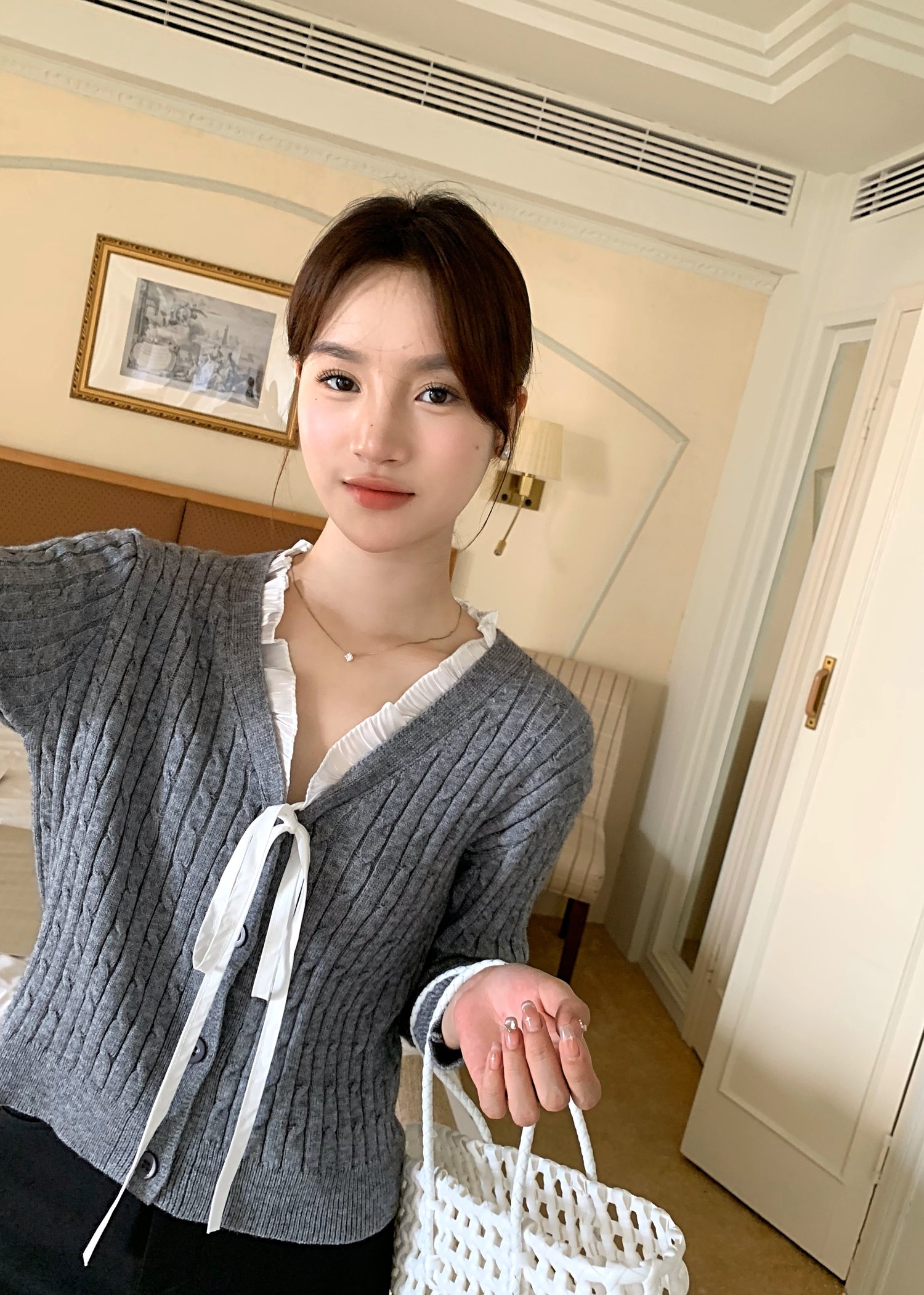 (DEFECT) Molly Long Sleeve Top in Grey