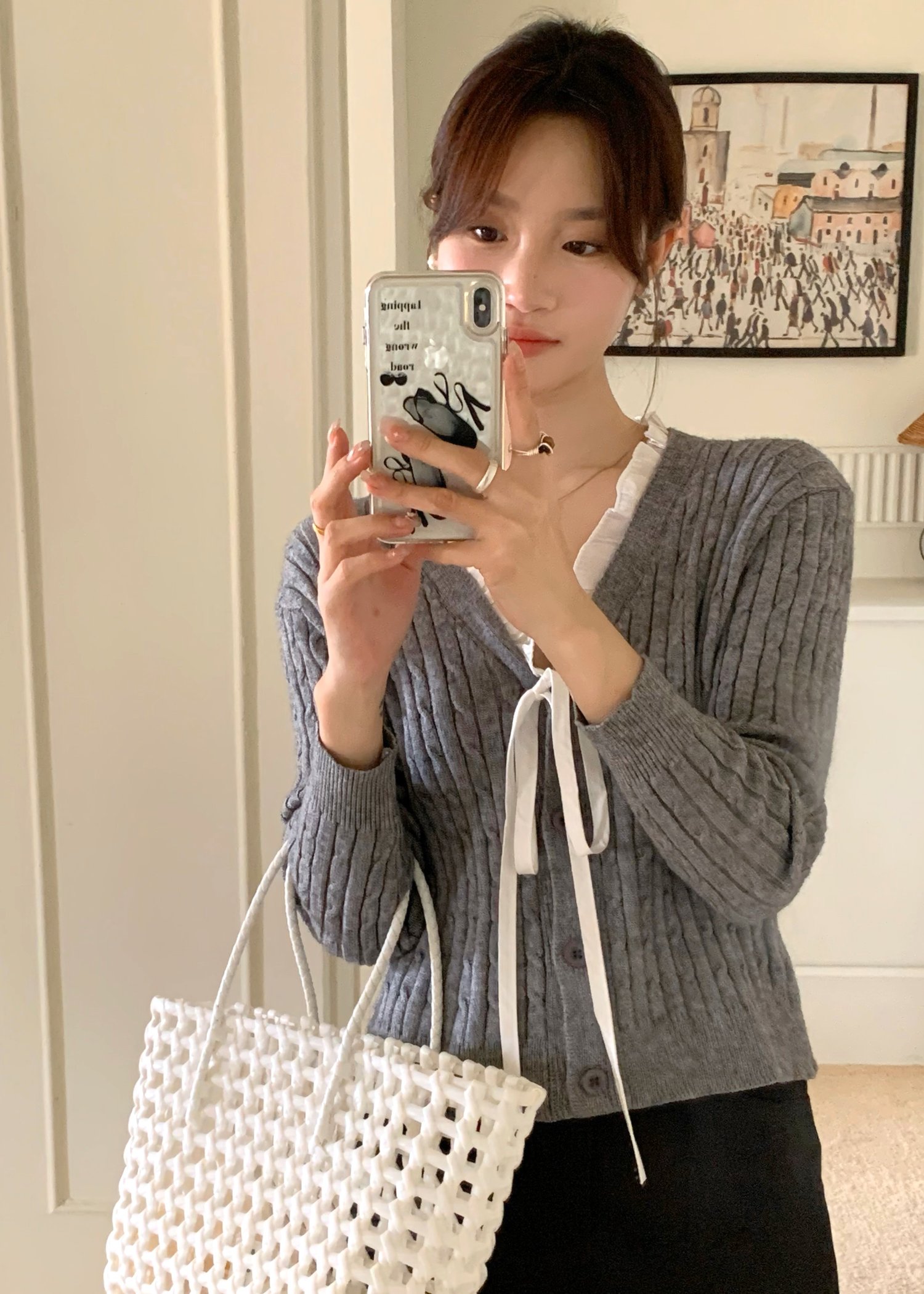 (DEFECT) Molly Long Sleeve Top in Grey