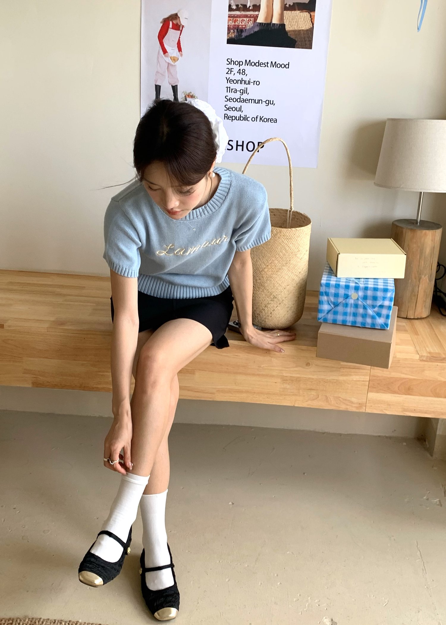 (DEFECT) Lamour Knit Top in Blue