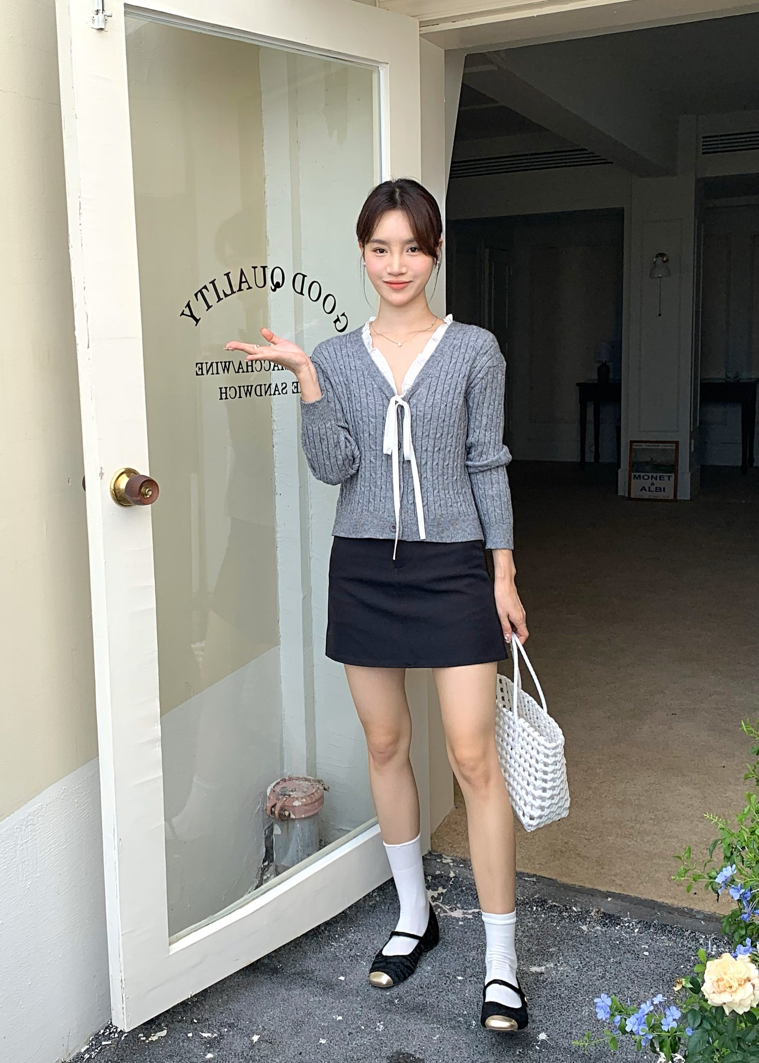 (DEFECT) Molly Long Sleeve Top in Grey