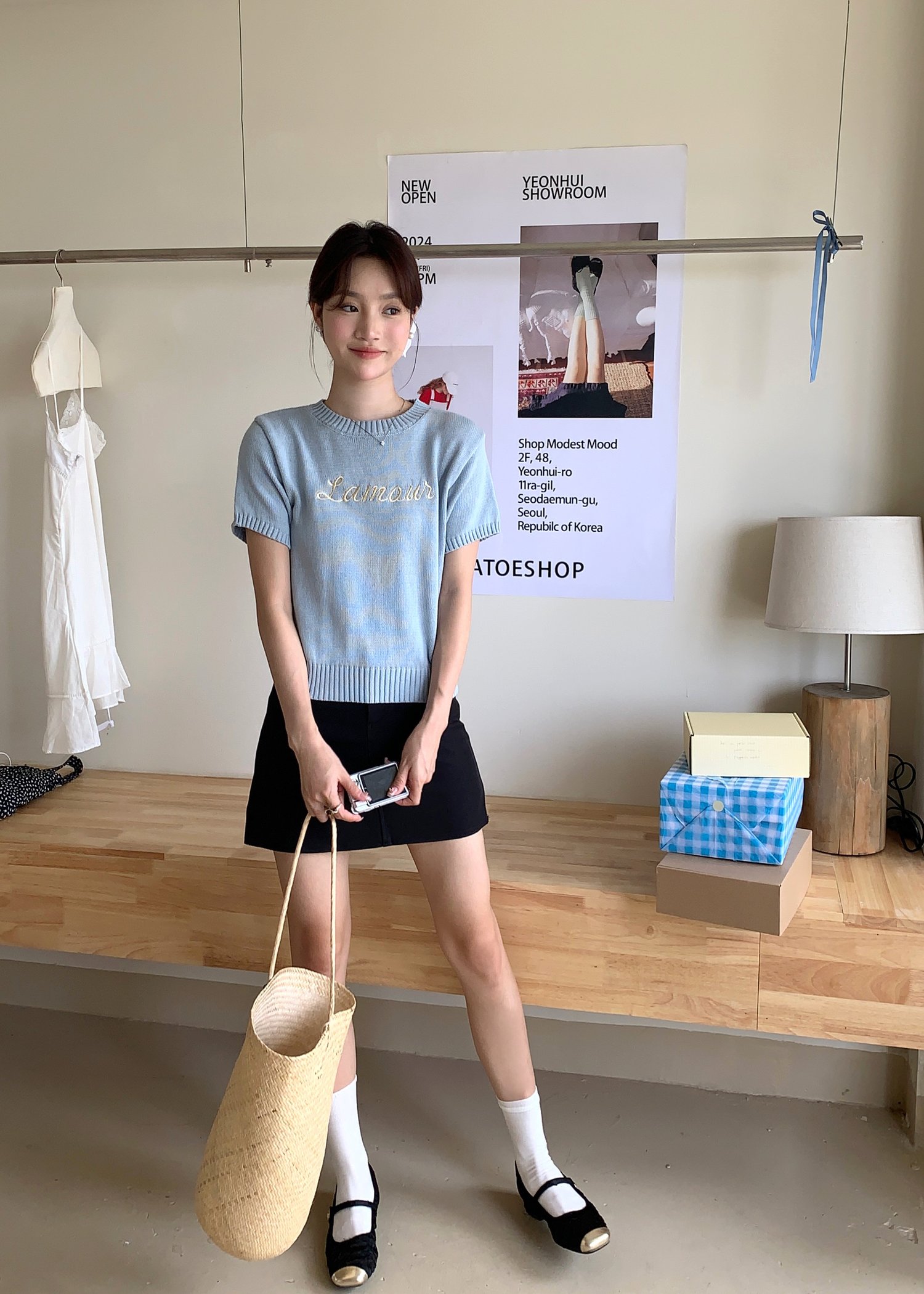 (DEFECT) Everyday Basic Short Skort in Black
