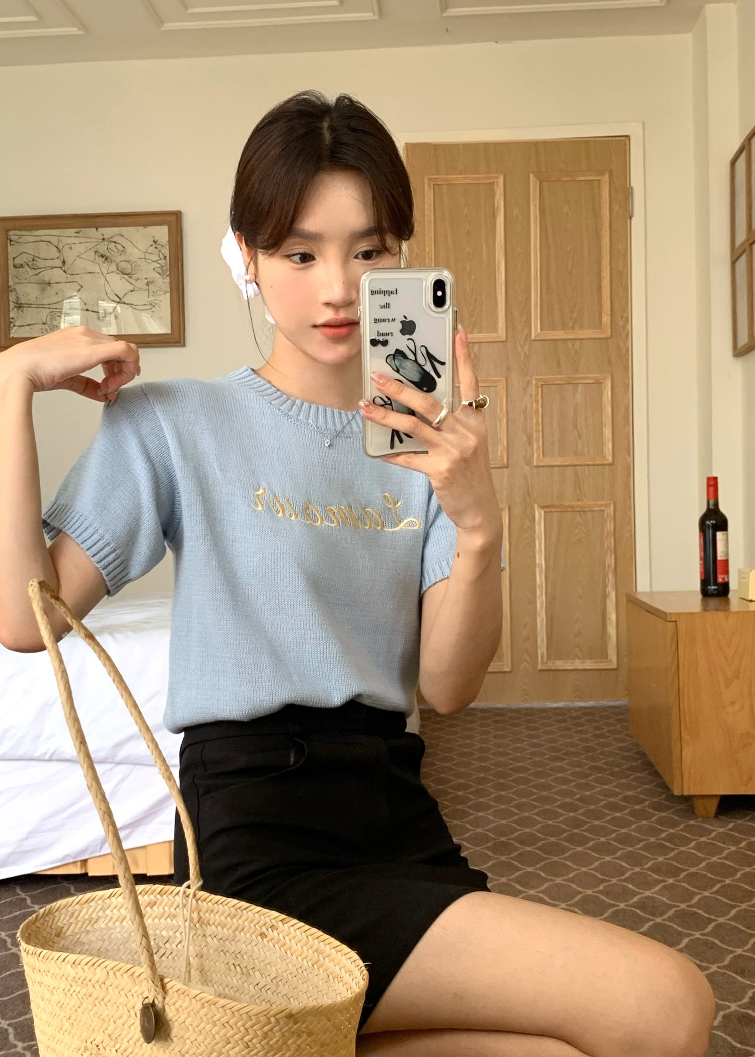 (DEFECT) Lamour Knit Top in Blue