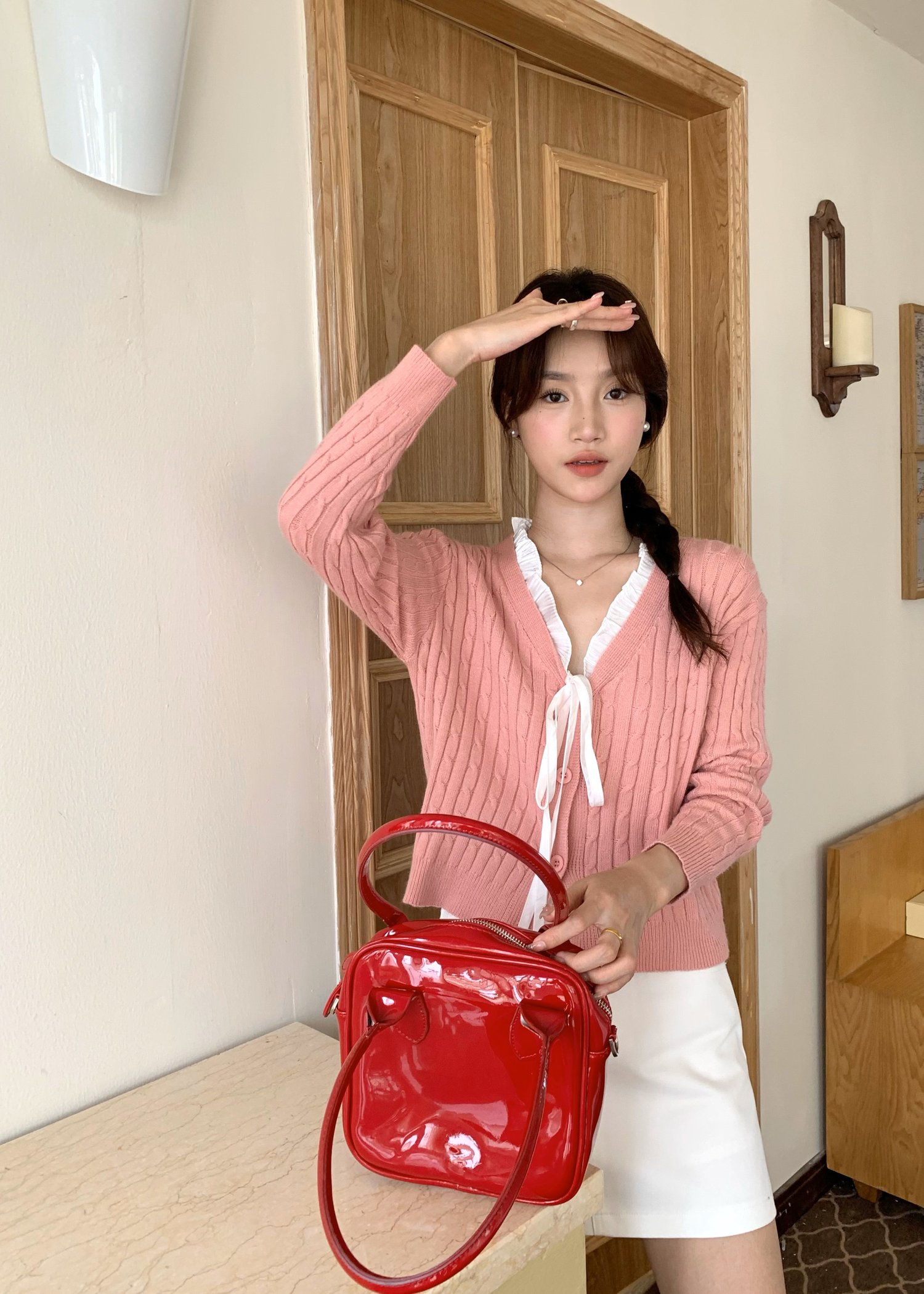 (DEFECT) Molly Long Sleeve Top in Pink