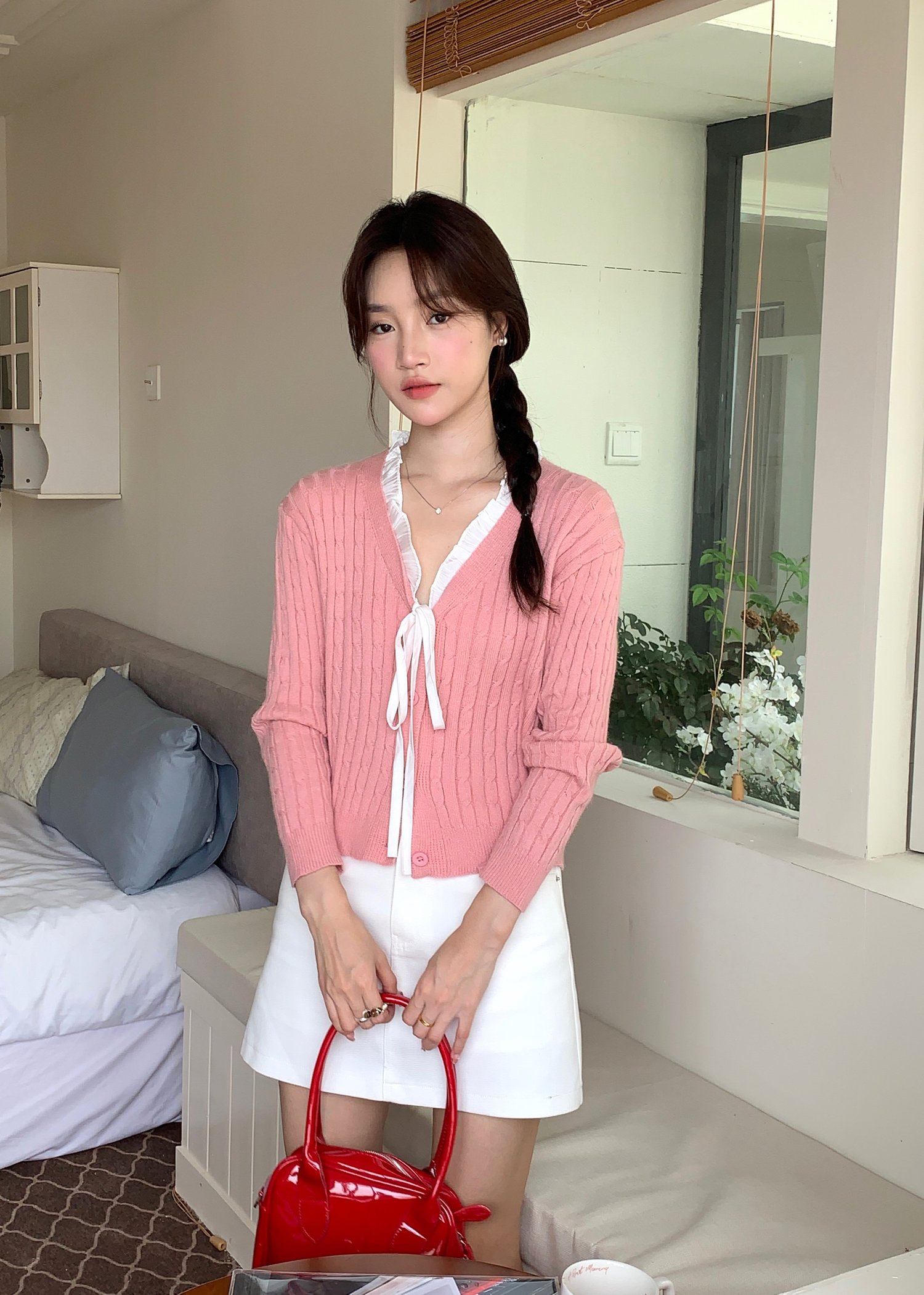 (DEFECT) Molly Long Sleeve Top in Pink