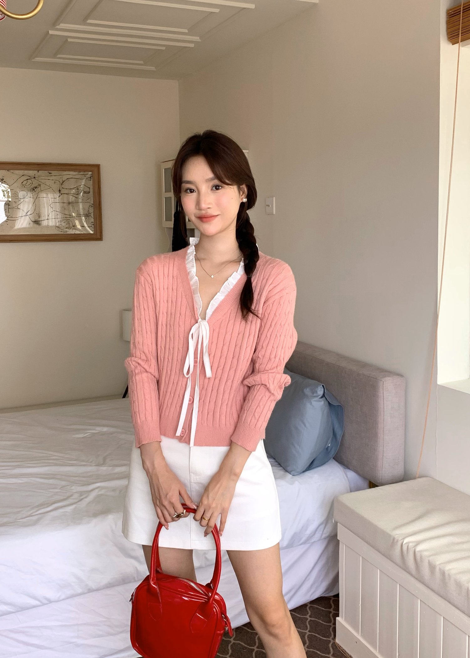 (DEFECT) Molly Long Sleeve Top in Pink