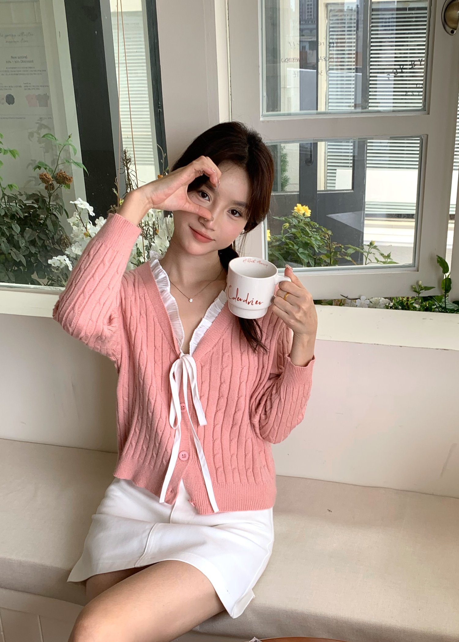 (DEFECT) Molly Long Sleeve Top in Pink