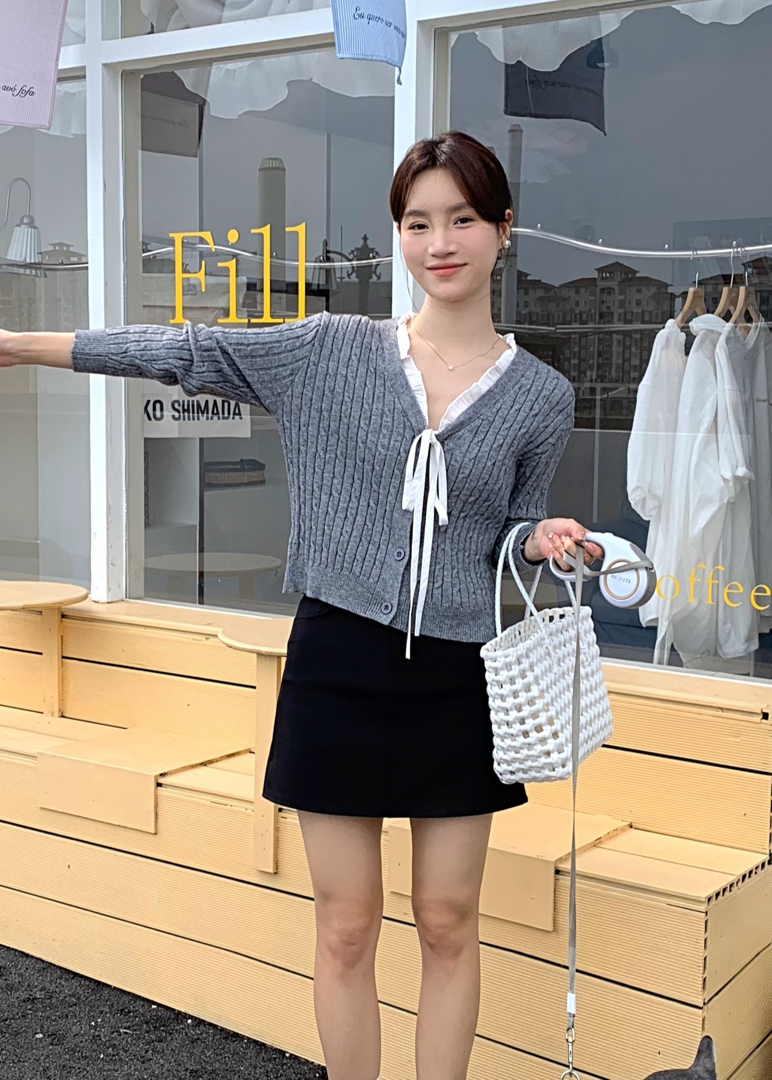 (DEFECT) Molly Long Sleeve Top in Grey