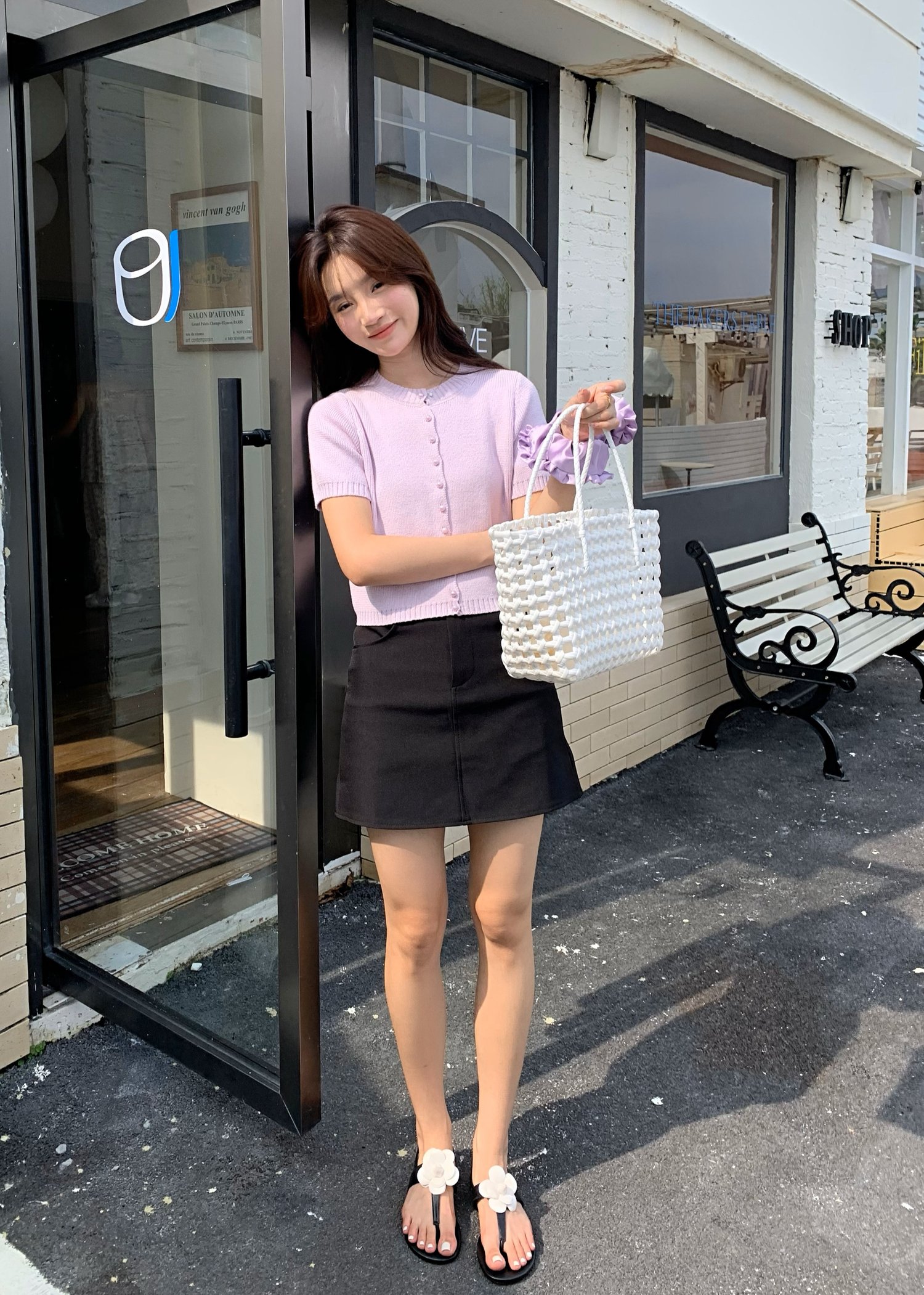 (DEFECT) Pearl Buttoned Knit Top in Yam