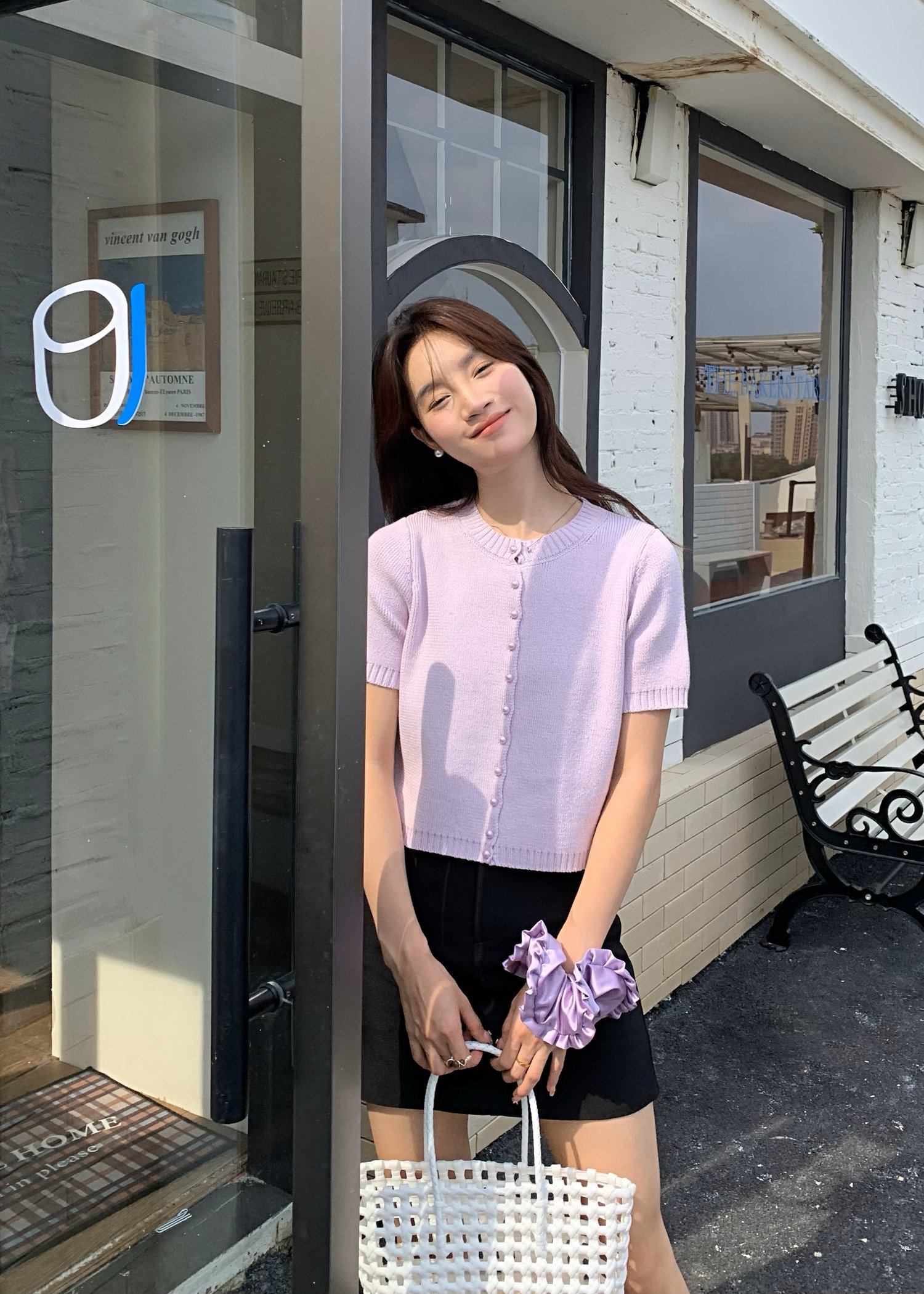 (DEFECT) Pearl Buttoned Knit Top in Yam