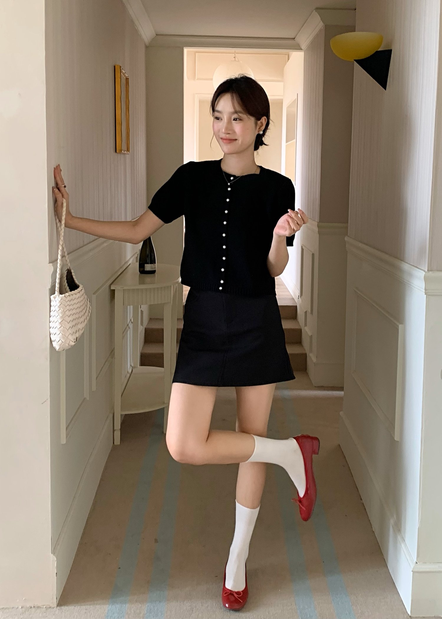 (DEFECT) Everyday Basic Short Skort in Black