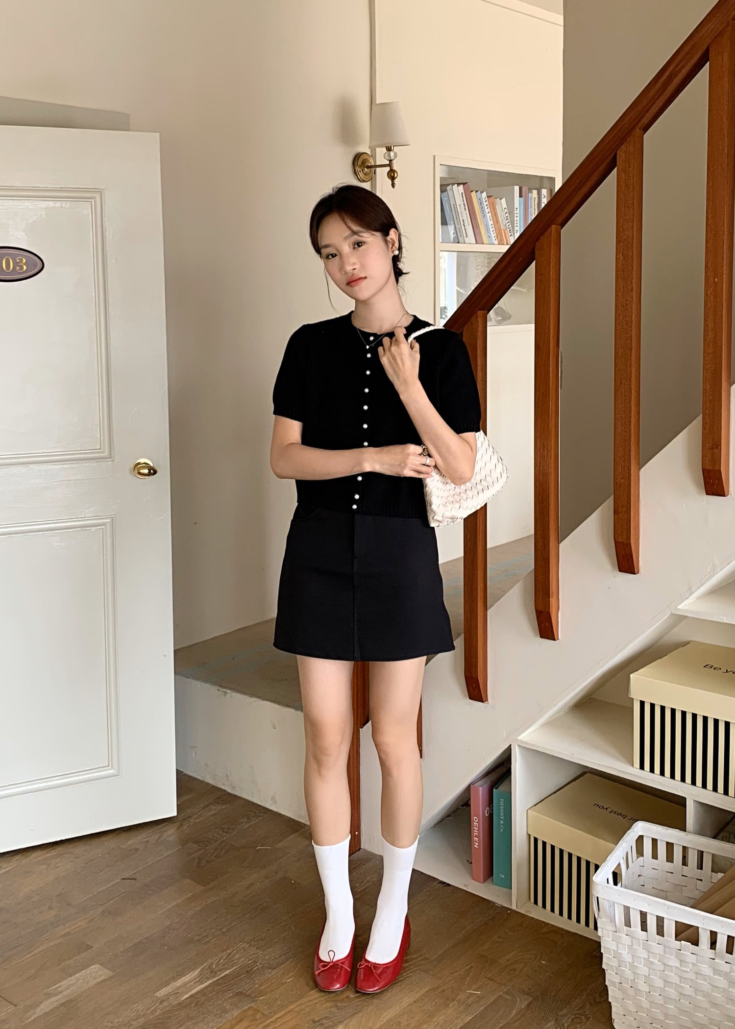 (DEFECT) Everyday Basic Short Skort in Black