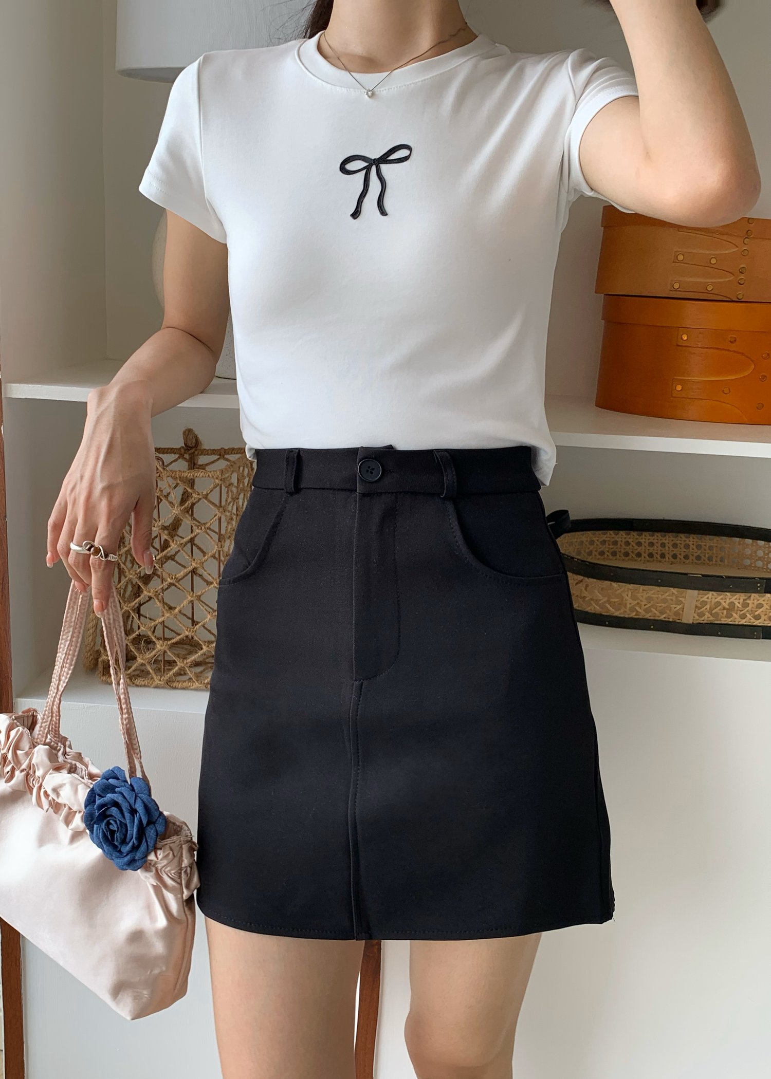 (DEFECT) Everyday Basic Short Skort in Black