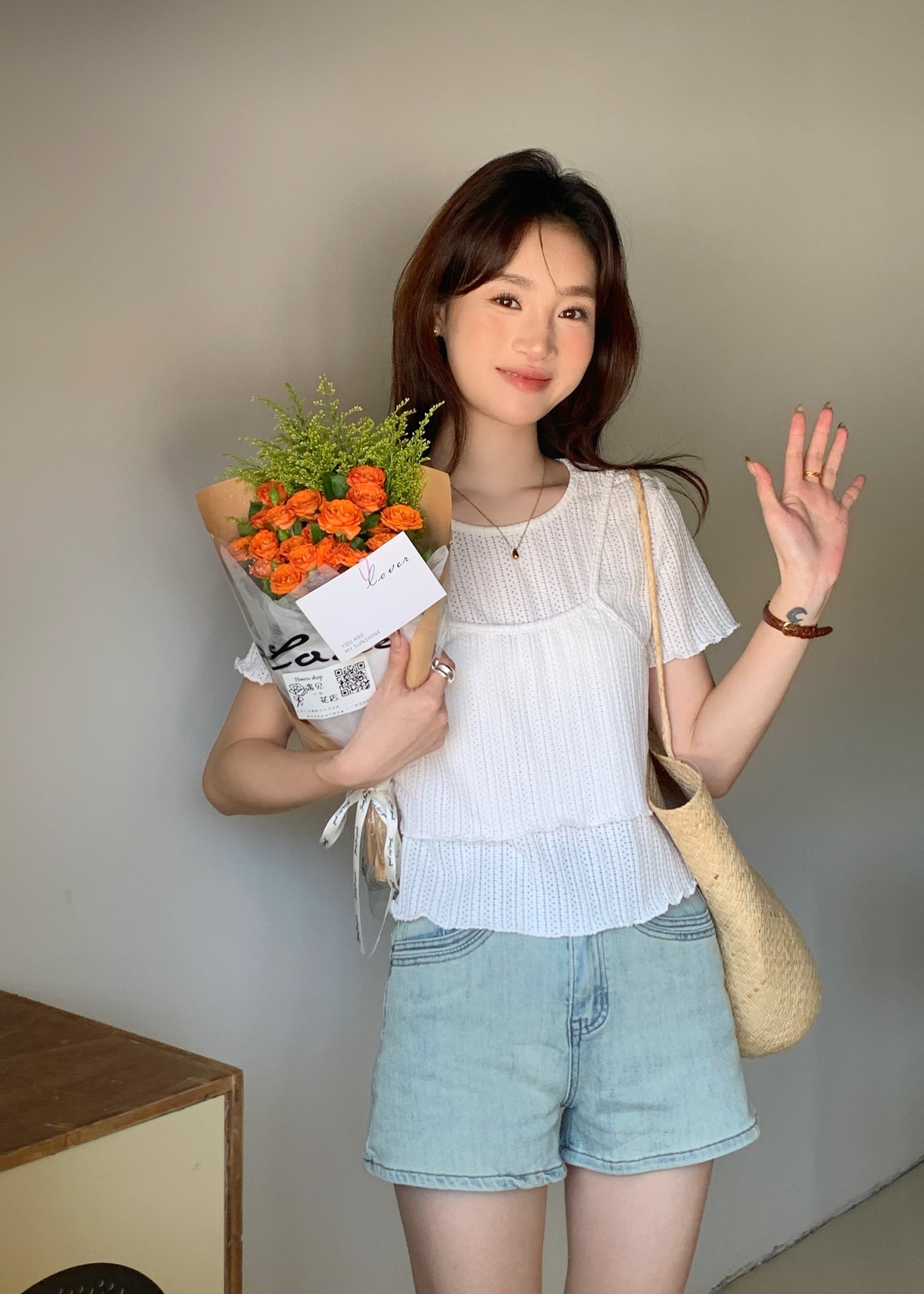 (DEFECT) Jolly Basic Top in Milk White