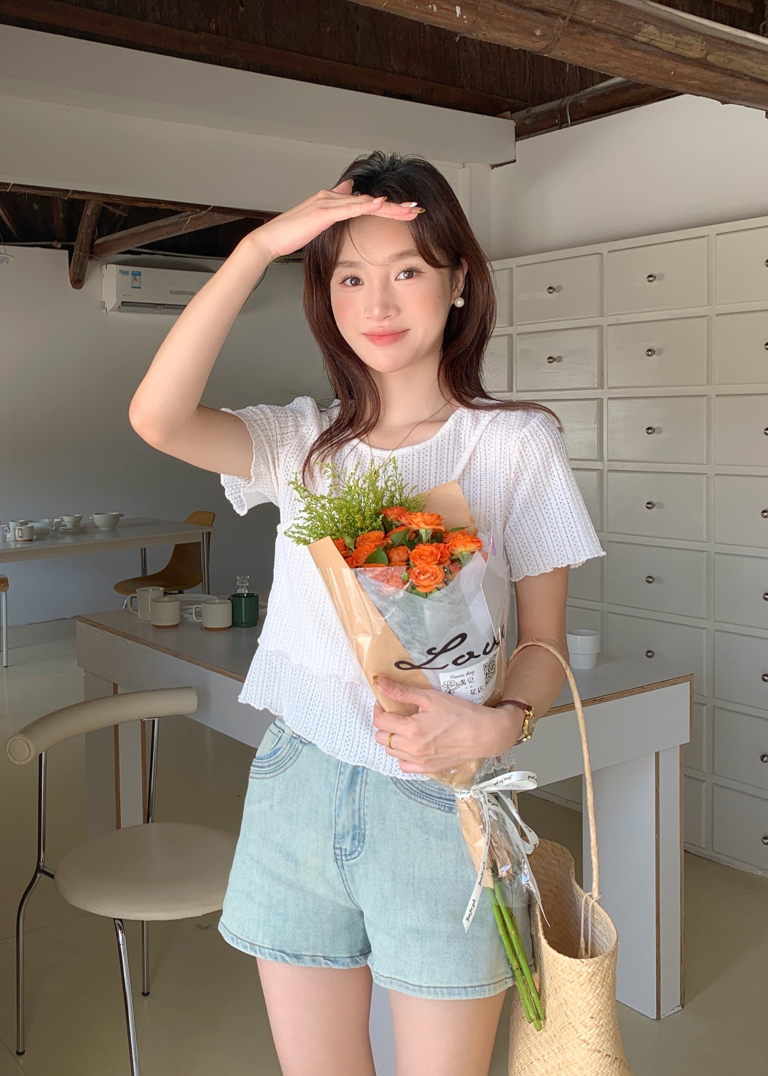 (DEFECT) Jolly Basic Top in Milk White