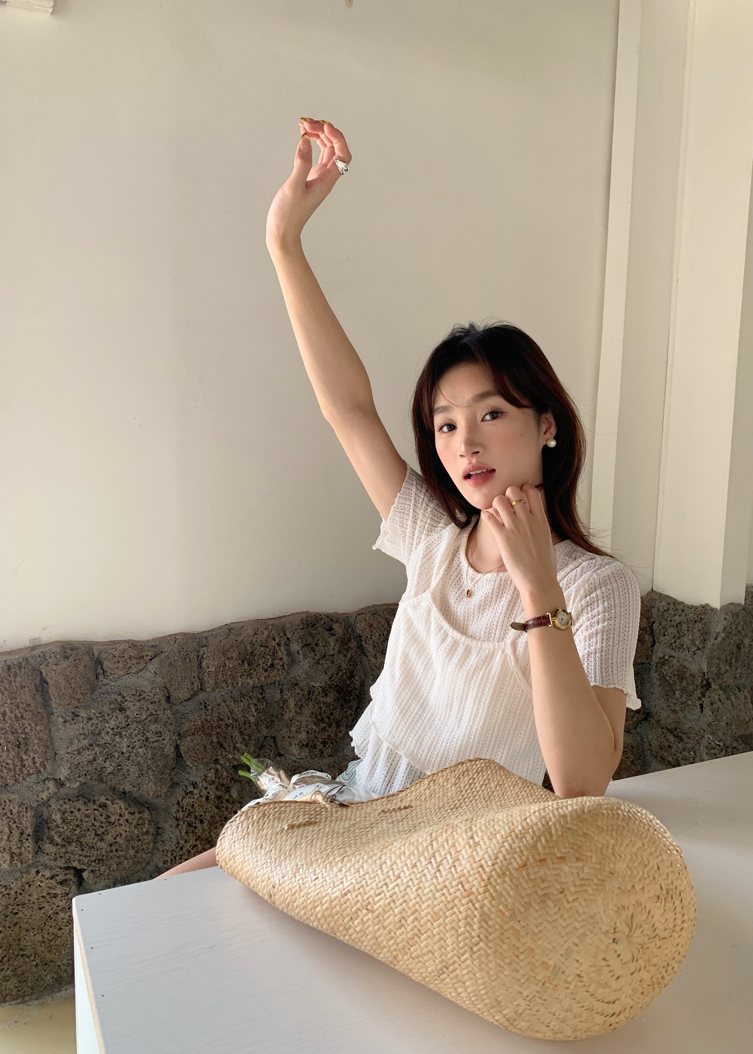 (DEFECT) Jolly Basic Top in Milk White