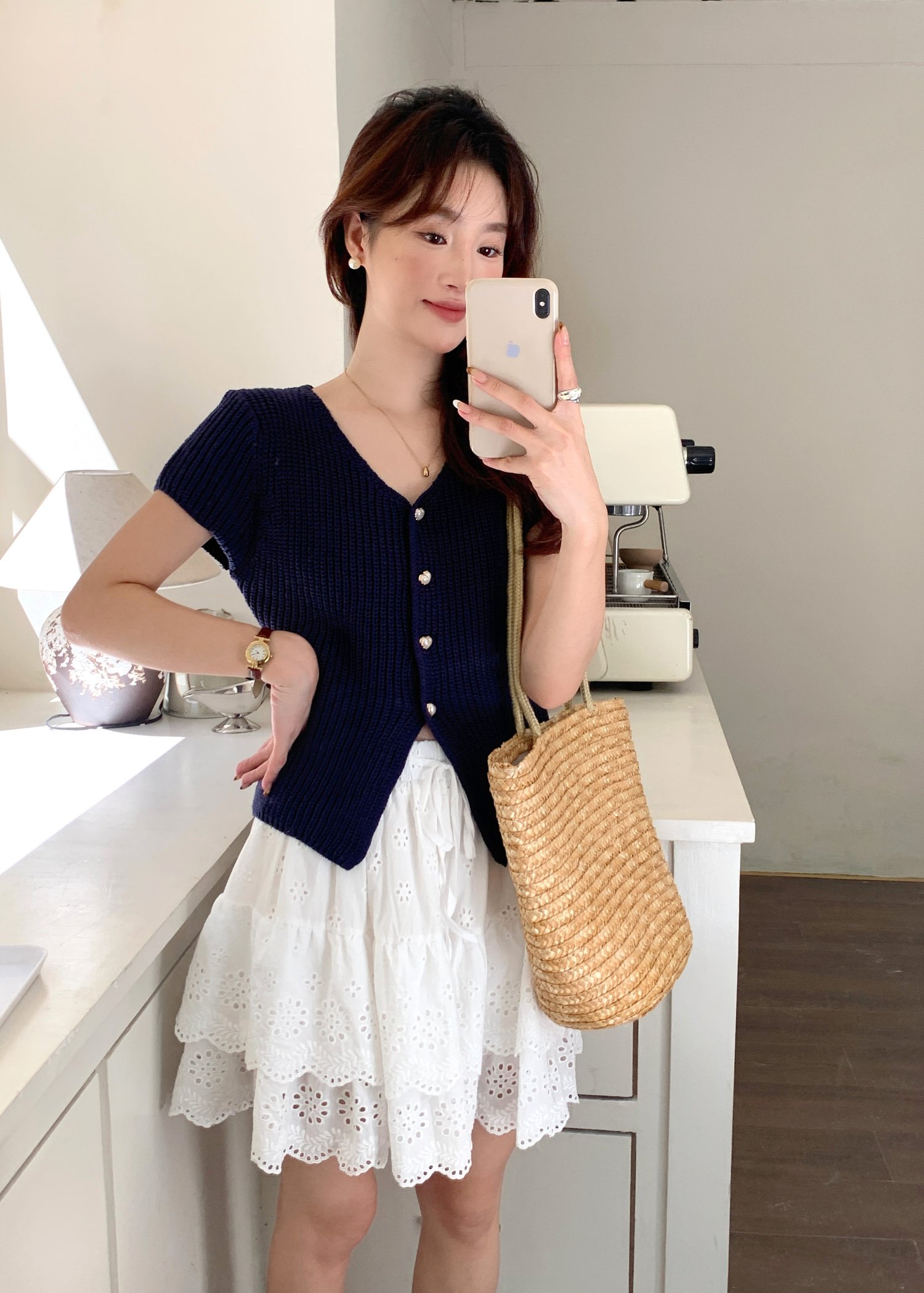 (DEFECT) Luna Lacey Short Skort in White