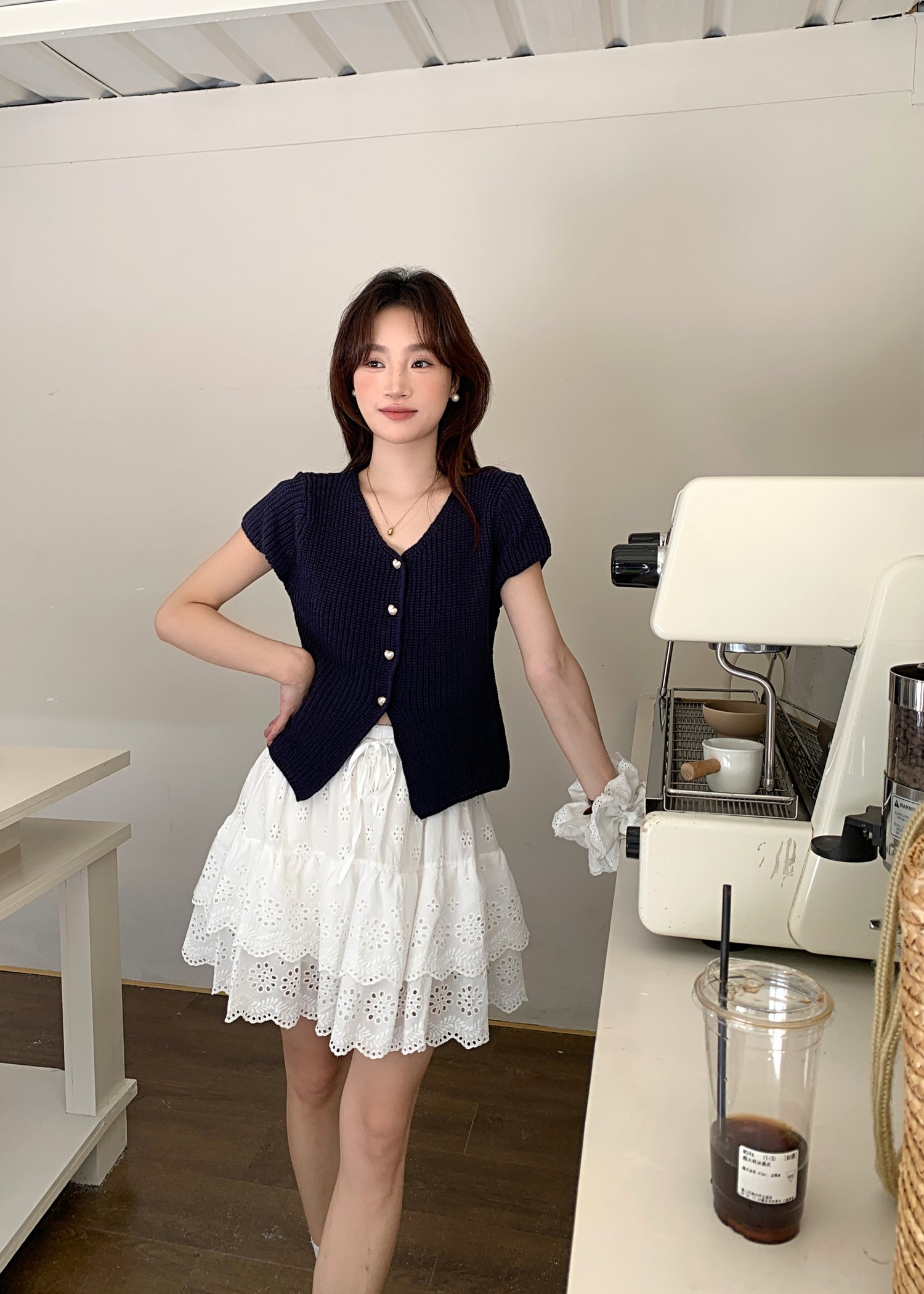 (DEFECT) Luna Lacey Short Skort in White