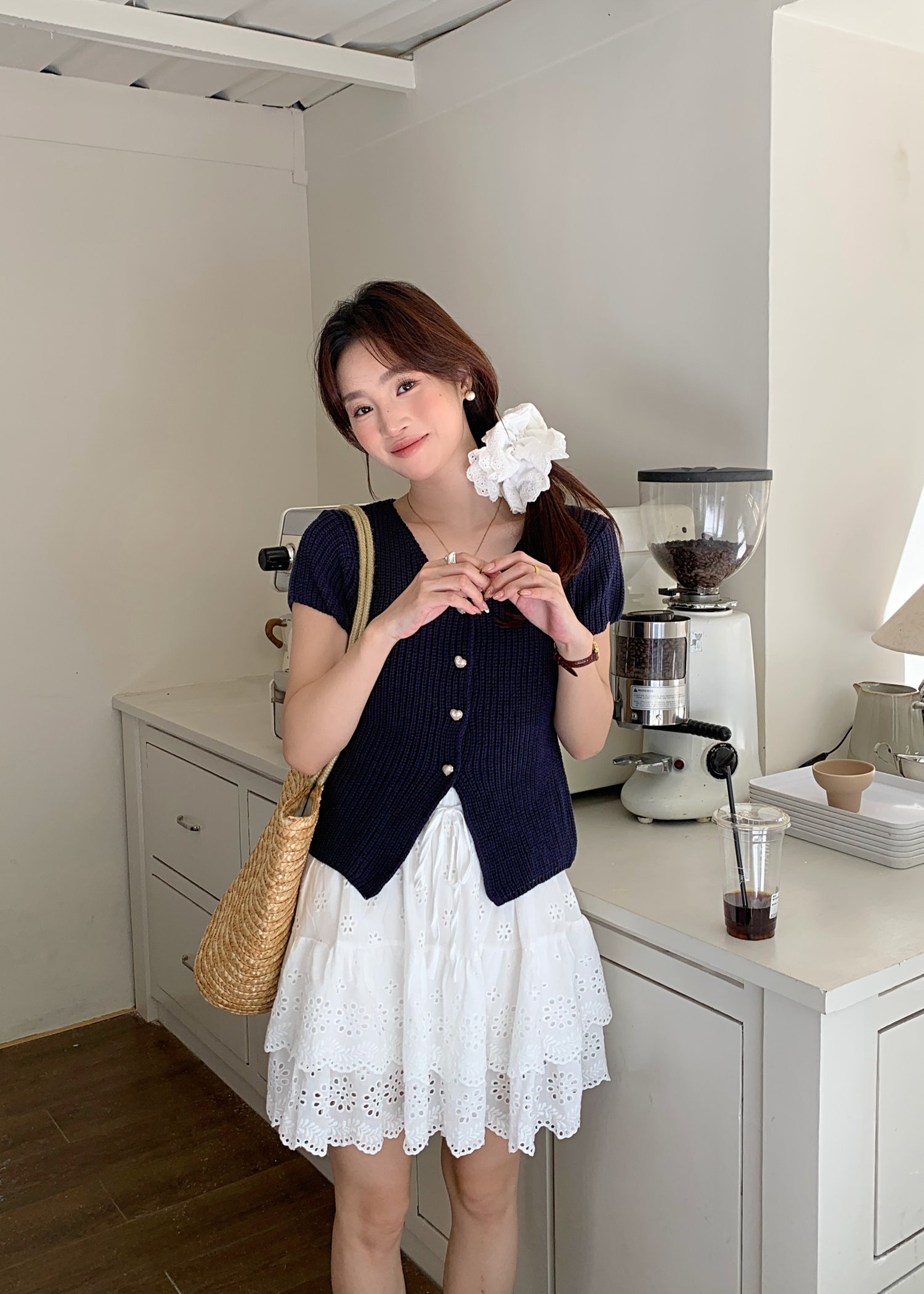 (DEFECT) Luna Lacey Short Skort in White