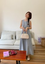 Mona A-Line Long Dress in Blue