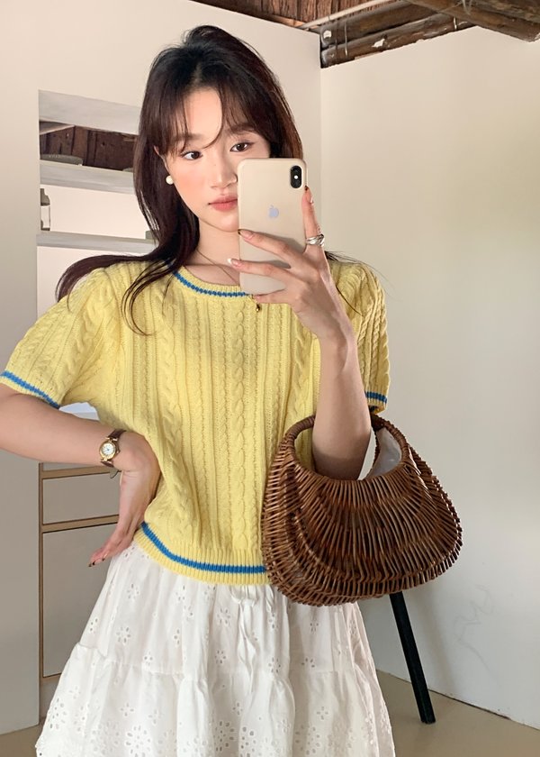 Dara Knit Top in Yellow