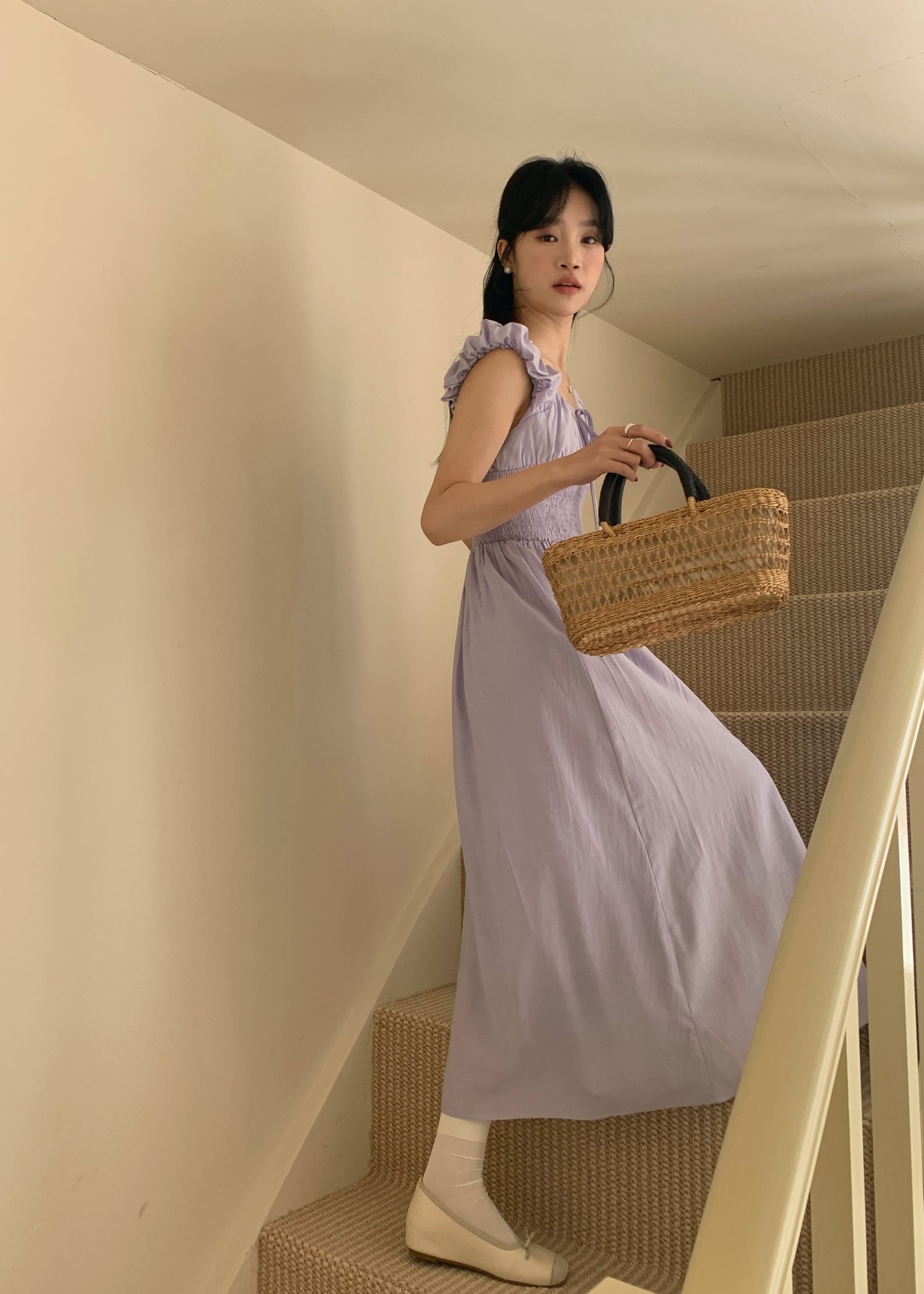 De Luna Long Dress in Baby Yam