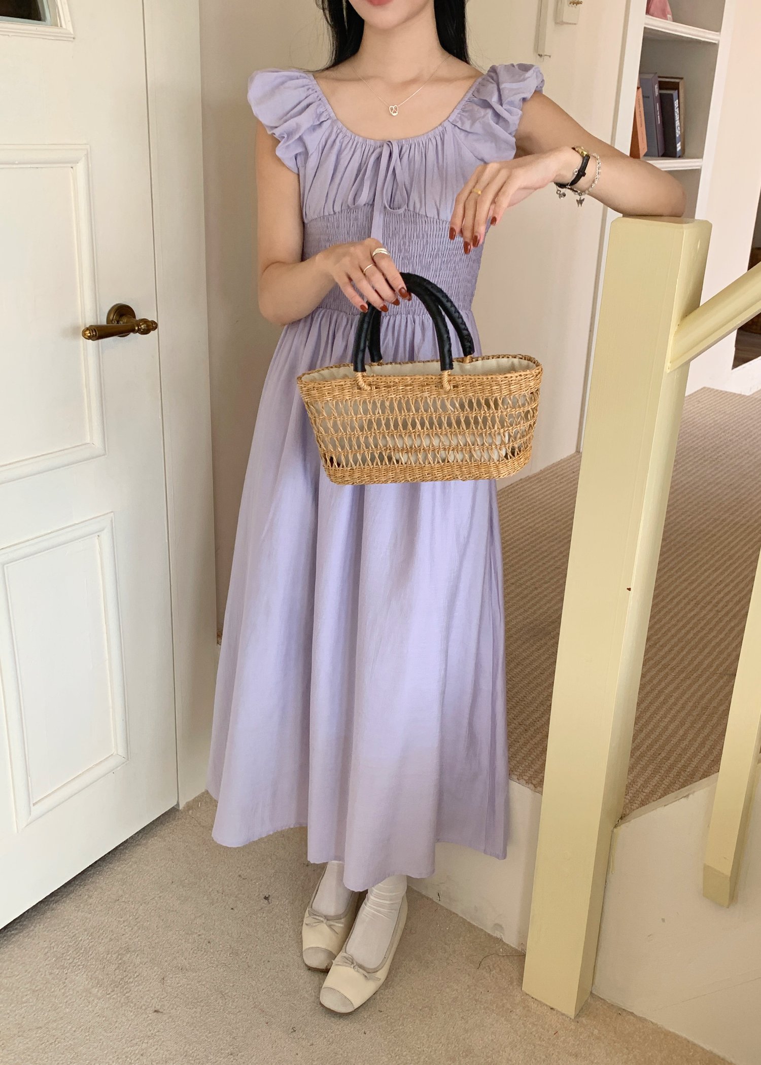 De Luna Long Dress in Baby Yam