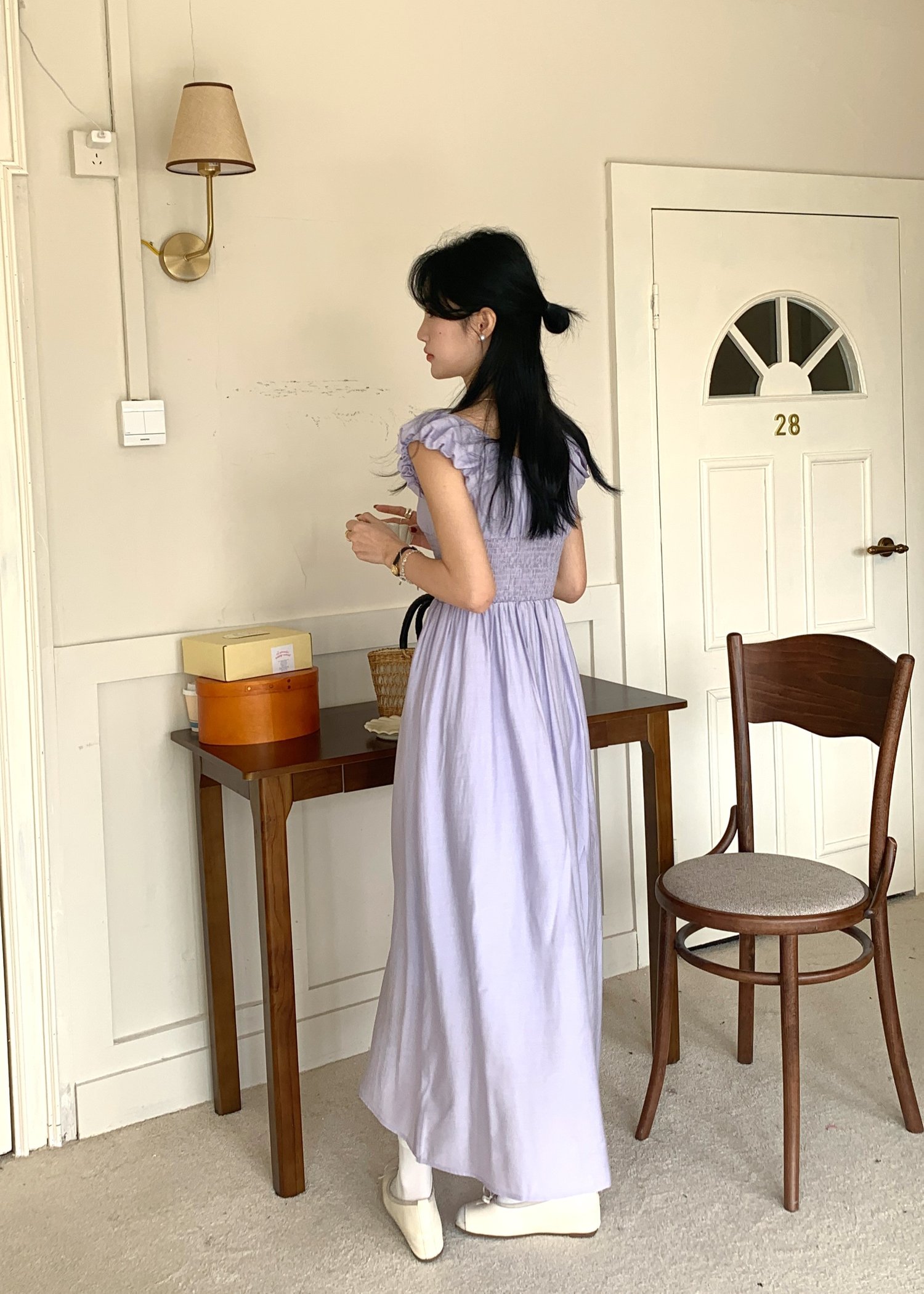 De Luna Long Dress in Baby Yam