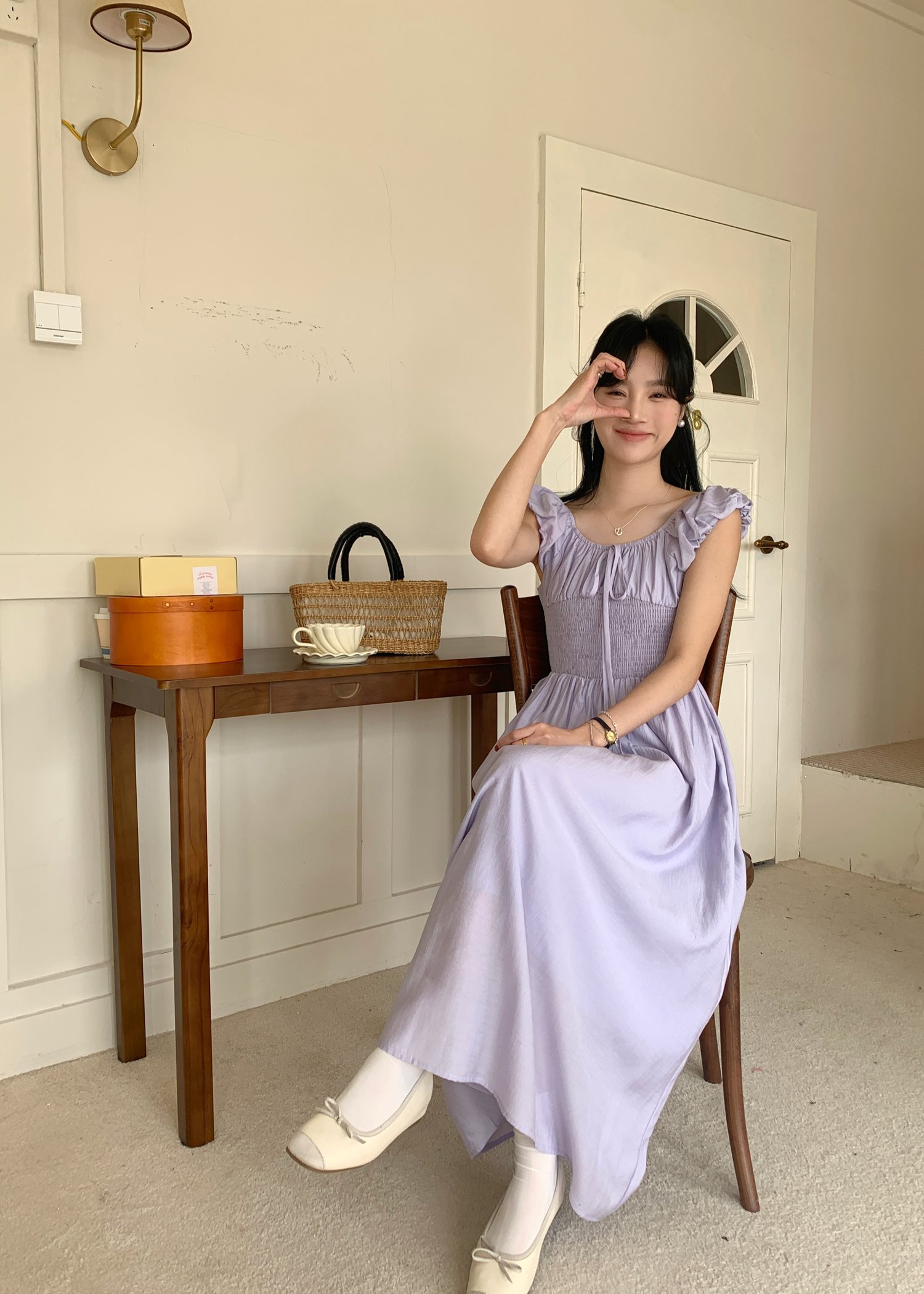 De Luna Long Dress in Baby Yam