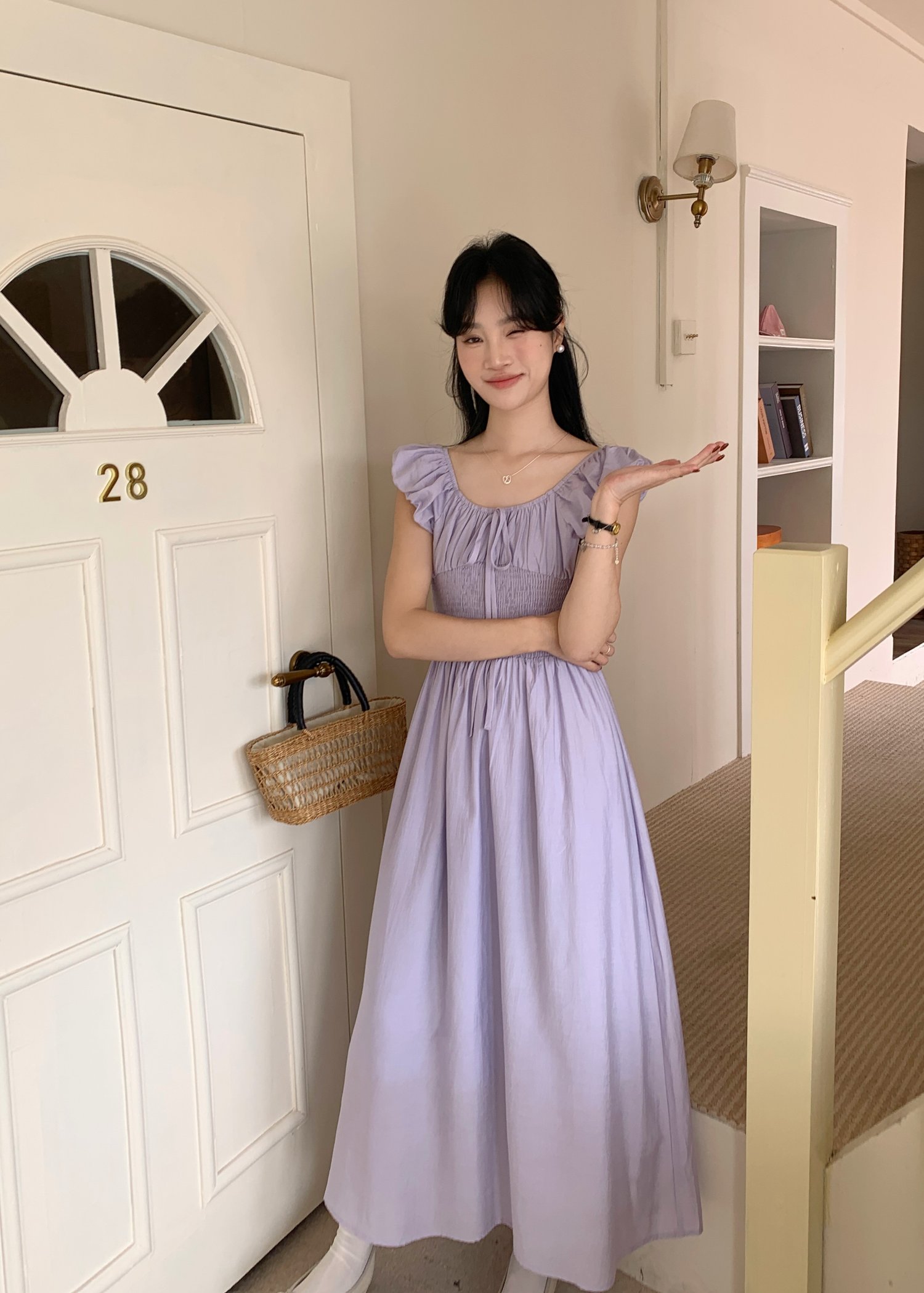 De Luna Long Dress in Baby Yam