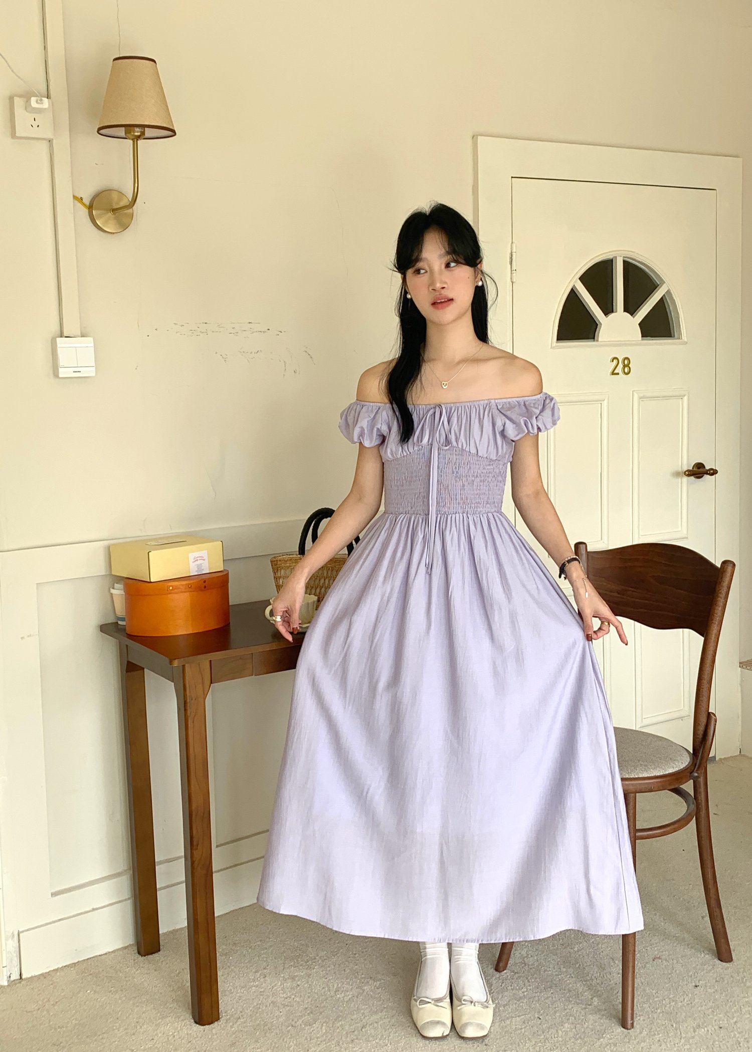 De Luna Long Dress in Baby Yam