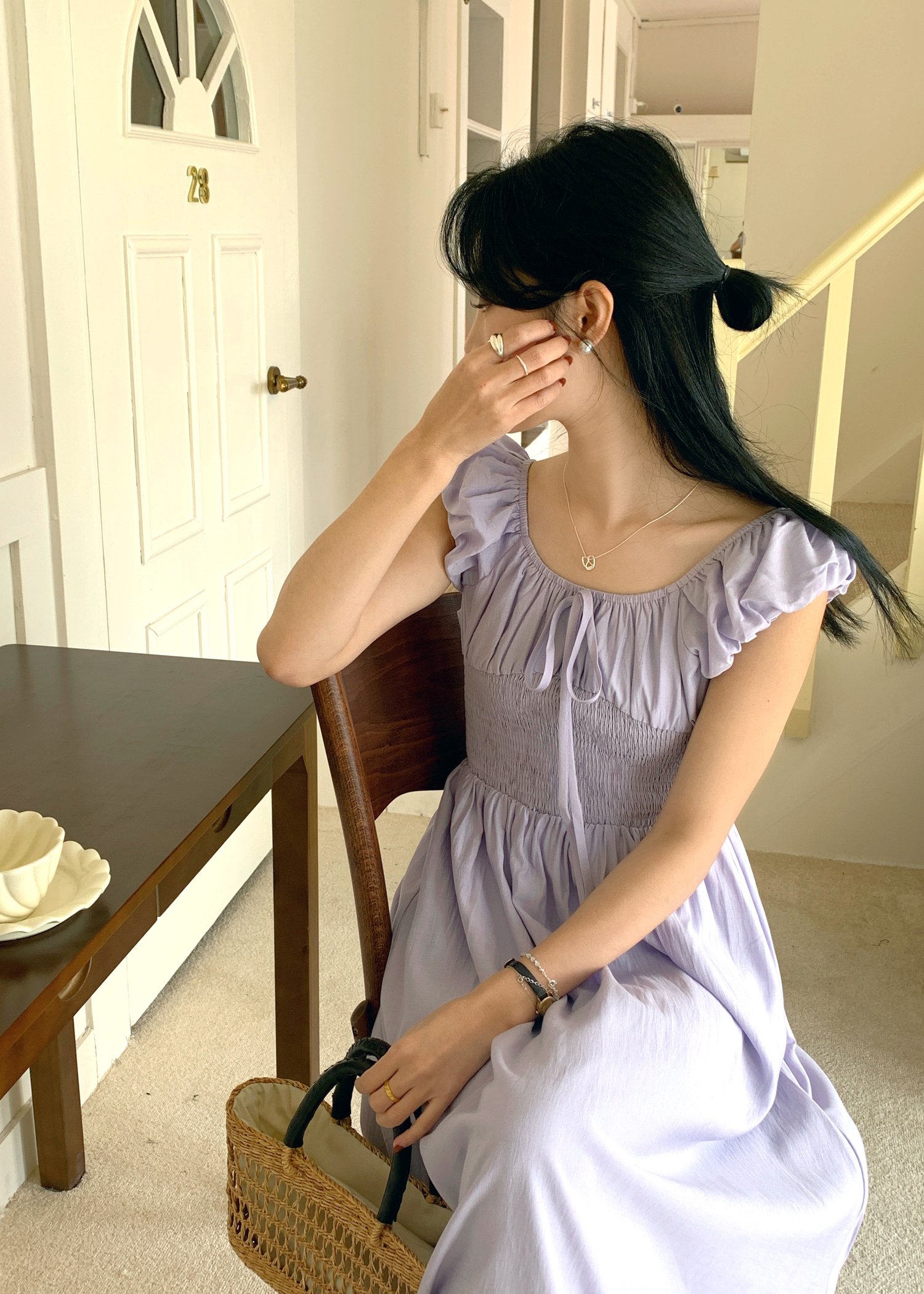De Luna Long Dress in Baby Yam