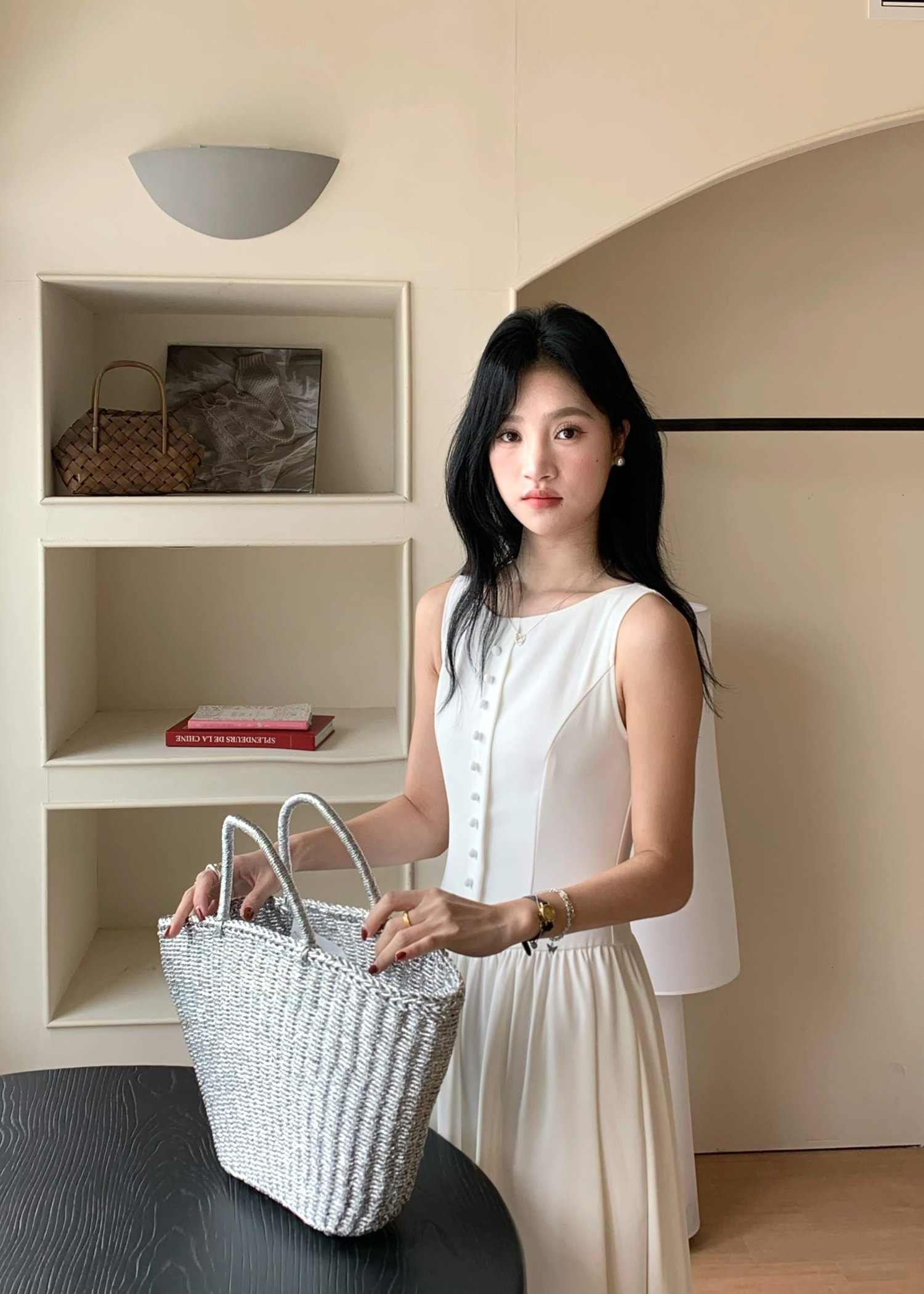 (DEFECT) Diana Fleur Maxi Dress in White