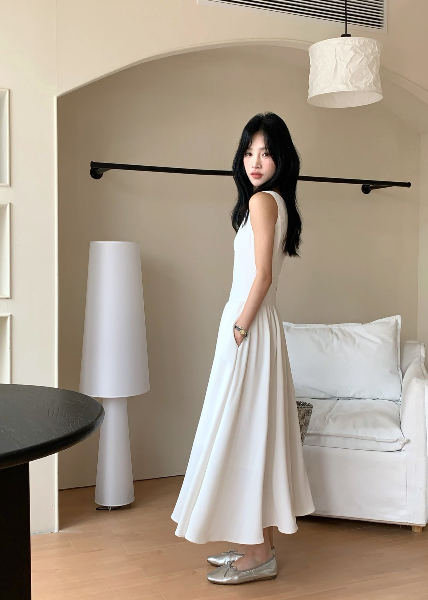 (DEFECT) Diana Fleur Maxi Dress in White