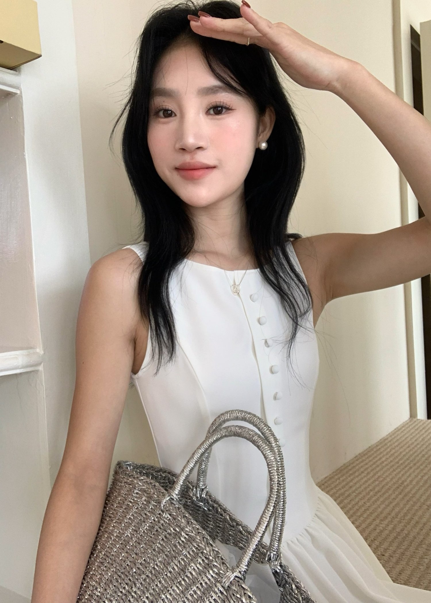 (DEFECT) Diana Fleur Maxi Dress in White