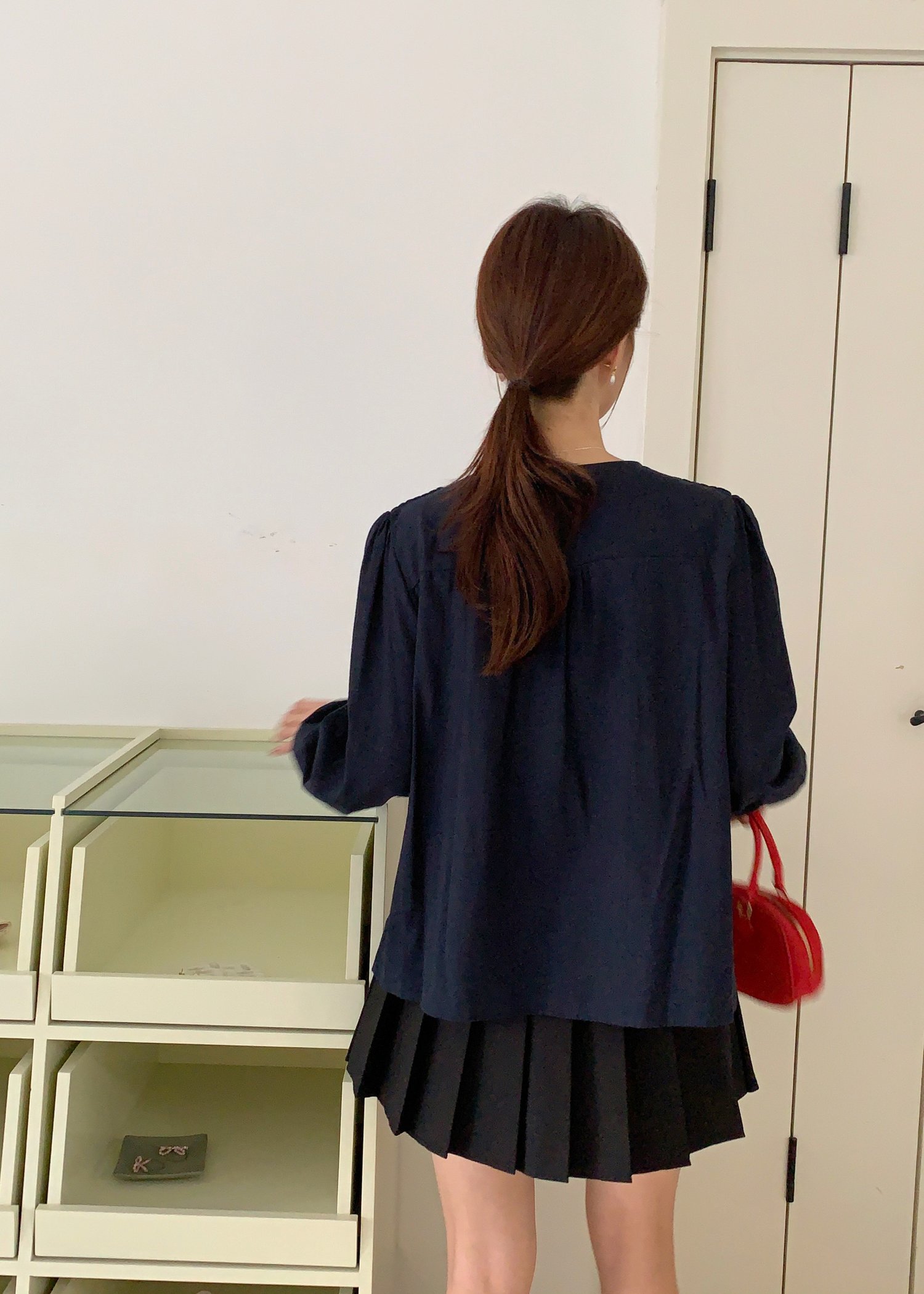 Jollie Pleated Mini Skort in Black
