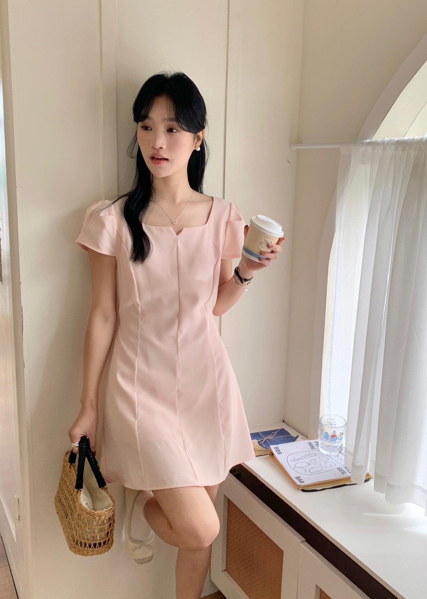 (DEFECT) L’ Amour French Garden Mini Dress in Pink