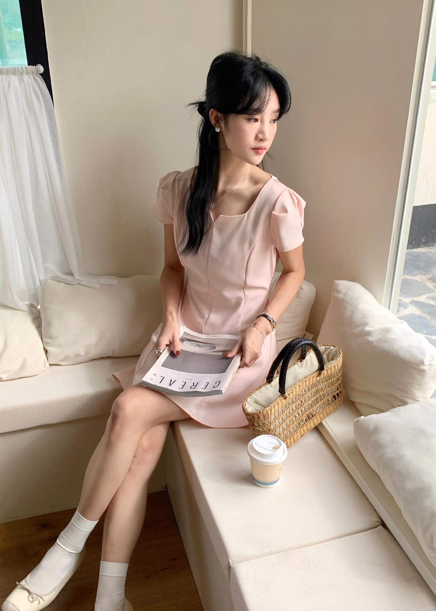 (DEFECT) L’ Amour French Garden Mini Dress in Pink