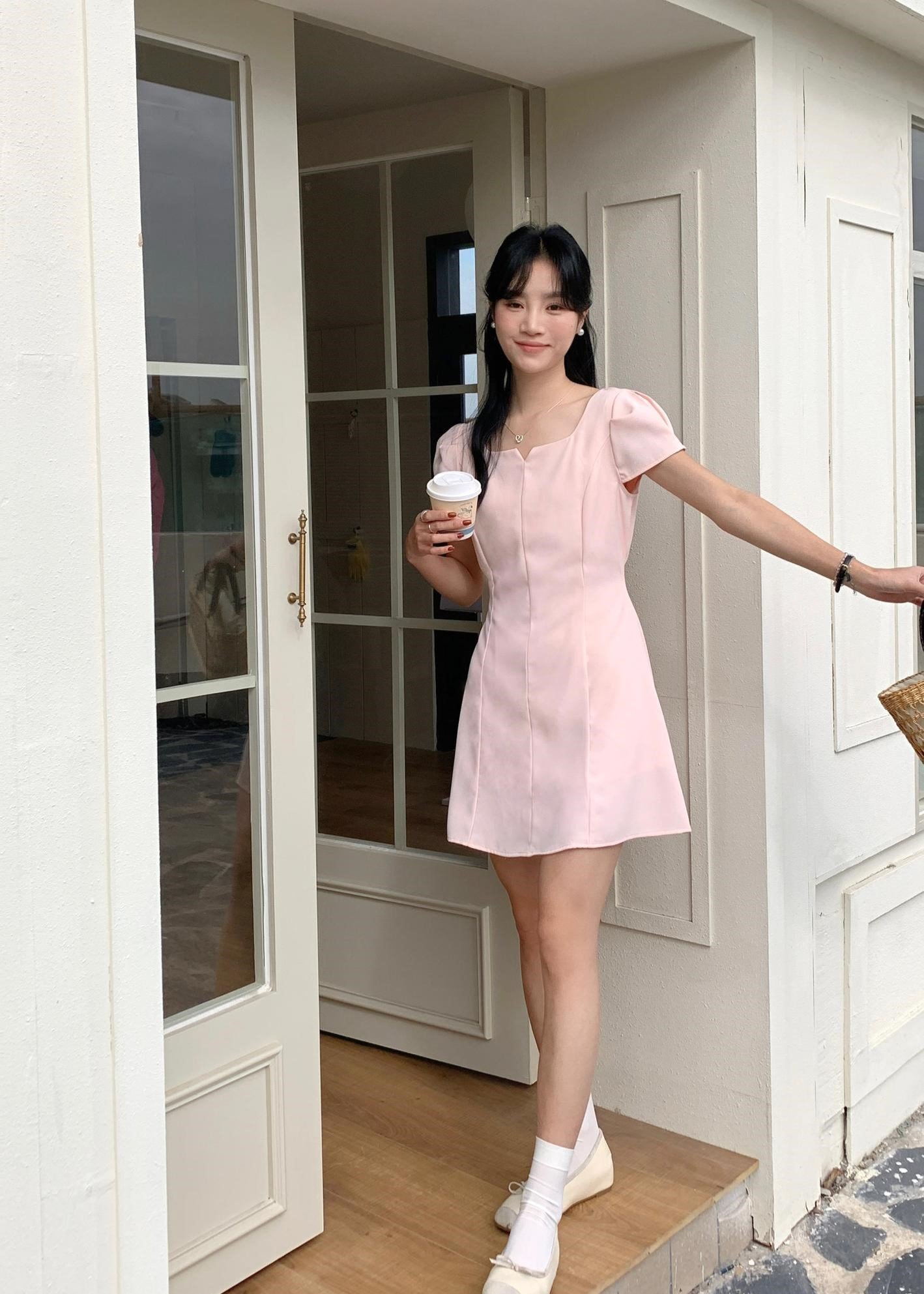 (DEFECT) L’ Amour French Garden Mini Dress in Pink