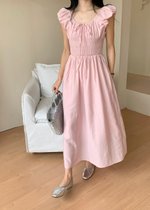 De Luna Long Dress in Baby Pink