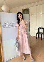 De Luna Long Dress in Baby Pink
