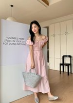 De Luna Long Dress in Baby Pink