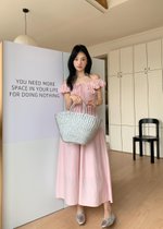 De Luna Long Dress in Baby Pink
