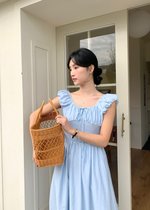 De Luna Long Dress in Baby Blue