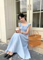 De Luna Long Dress in Baby Blue