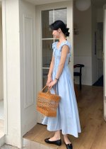 De Luna Long Dress in Baby Blue