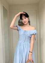 De Luna Long Dress in Baby Blue